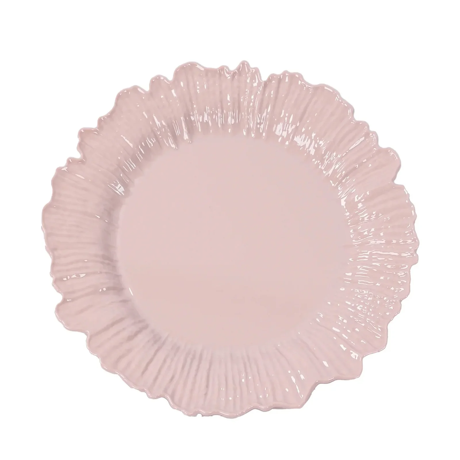 20-Pack Blush Reef Design Plastic Plates – 10" Dinner Party Plates – Elegant Disposable Tableware - Image 2