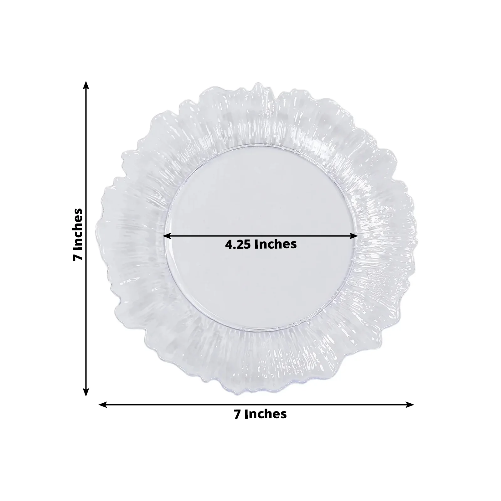 20-Pack Clear Reef Design Plastic Plates – 7" Dessert & Appetizer Party Plates – Elegant Disposable Tableware - Image 2