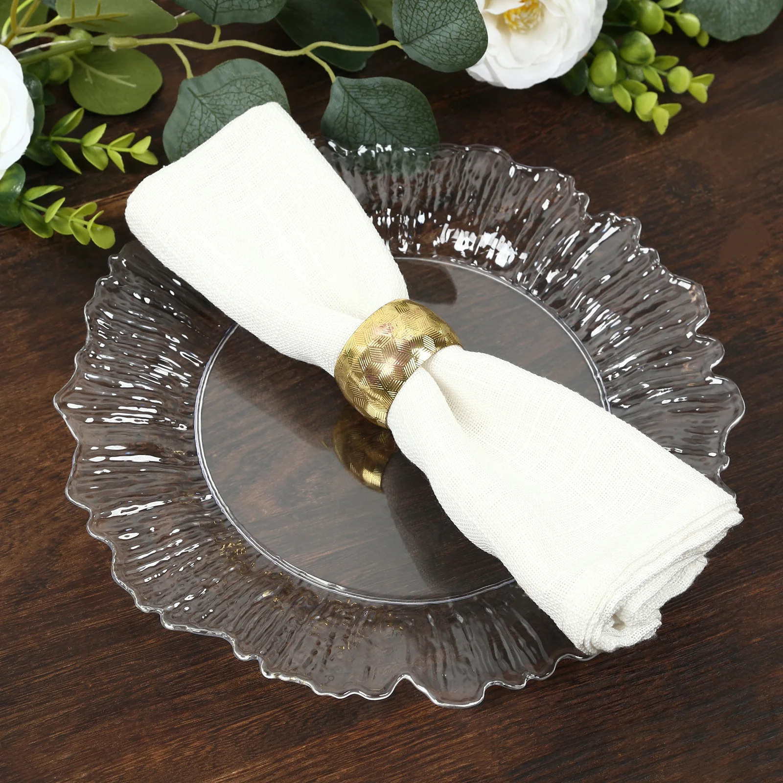 20-Pack Clear Reef Design Plastic Plates – 10" Dinner Party Plates – Elegant Disposable Tableware - Image 8