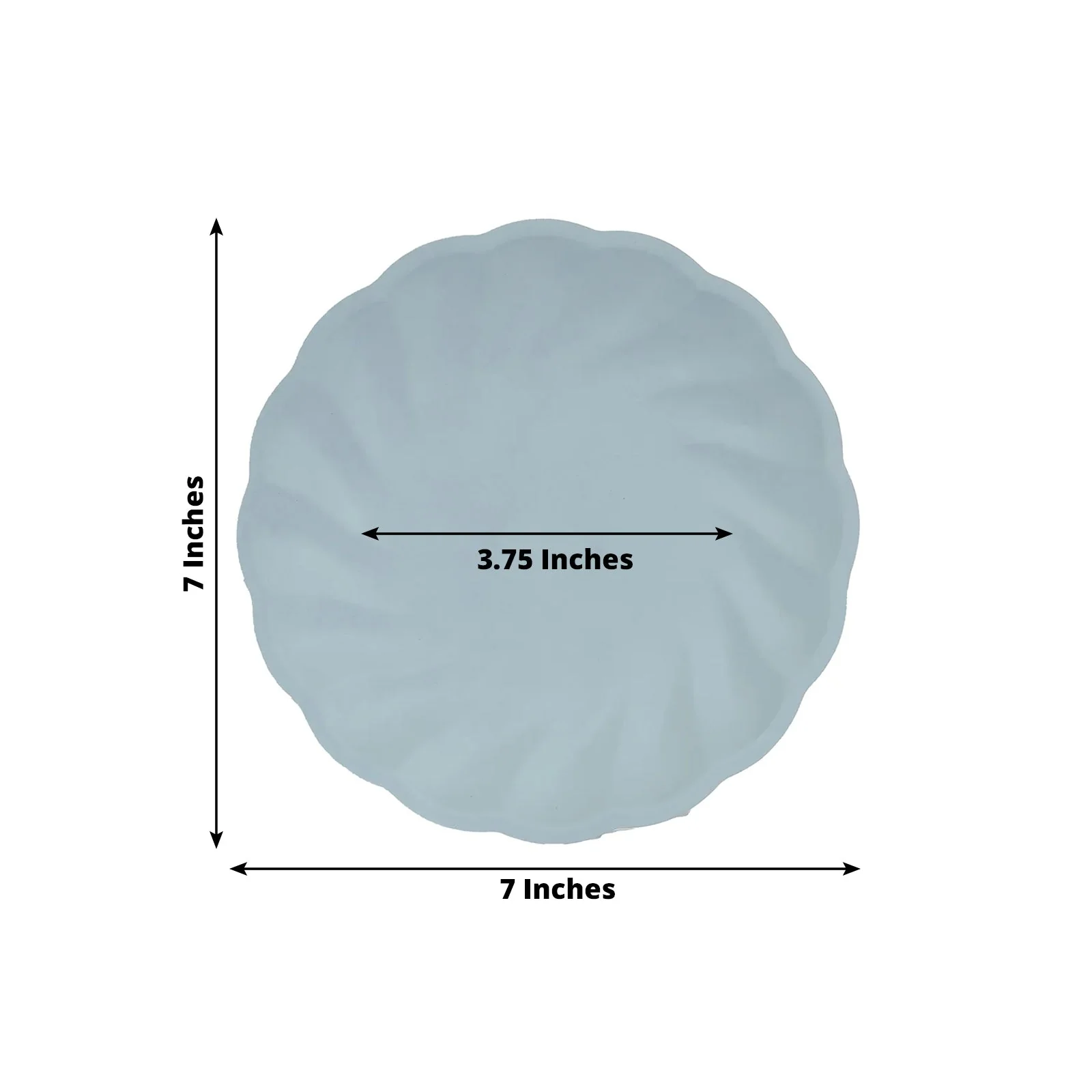 20 Pack Compostable Dessert Plates – 7" Light Blue Swirl Scalloped Pastel Color Salad Plates, Biodegradable Bamboo Tableware - Image 3