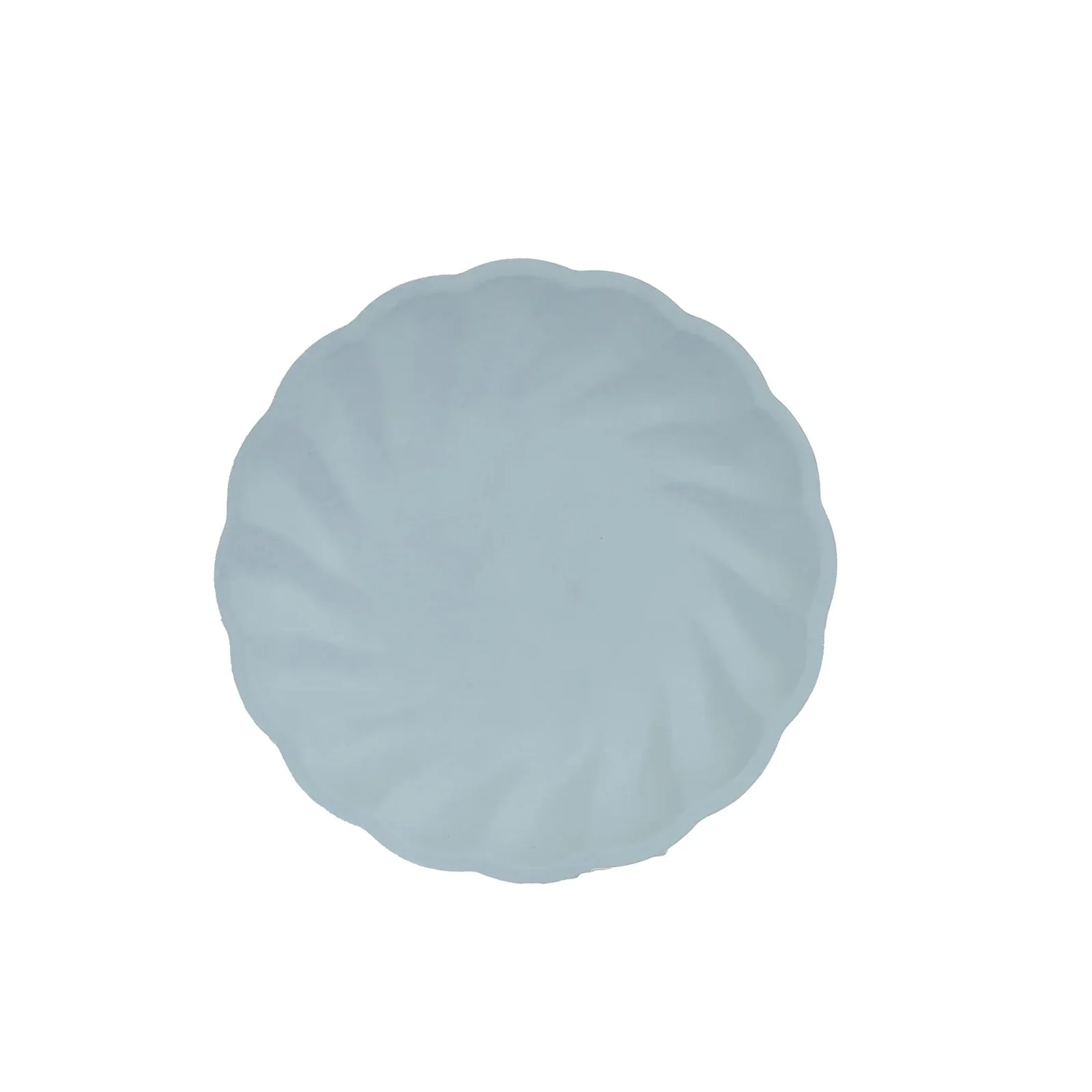 20 Pack Compostable Dessert Plates – 7" Light Blue Swirl Scalloped Pastel Color Salad Plates, Biodegradable Bamboo Tableware - Image 8