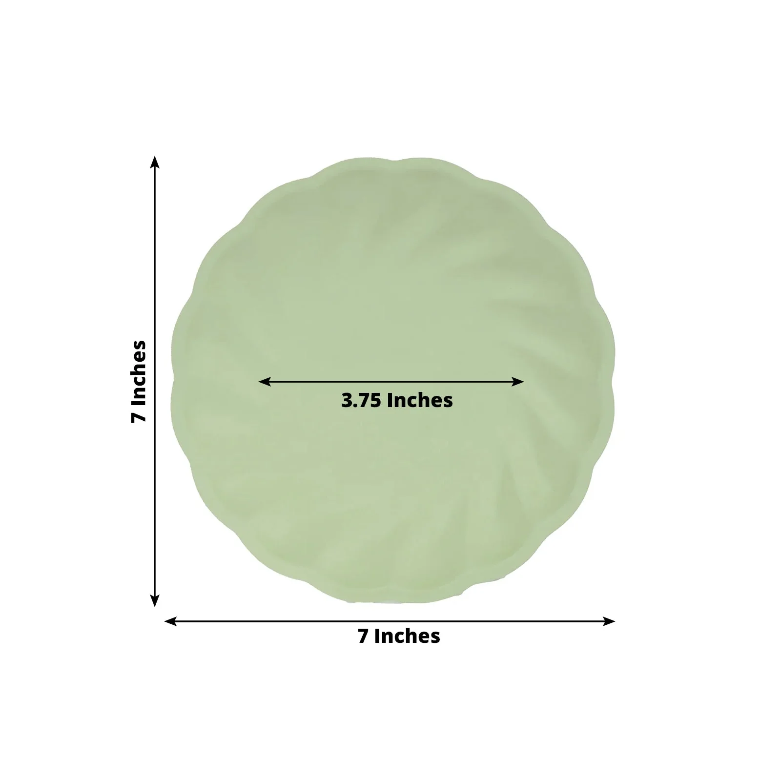 20 Pack Compostable Dessert Plates – 7" Sage Green Swirl Scalloped Pastel Color Salad Plates, Biodegradable Bamboo Tableware - Image 3