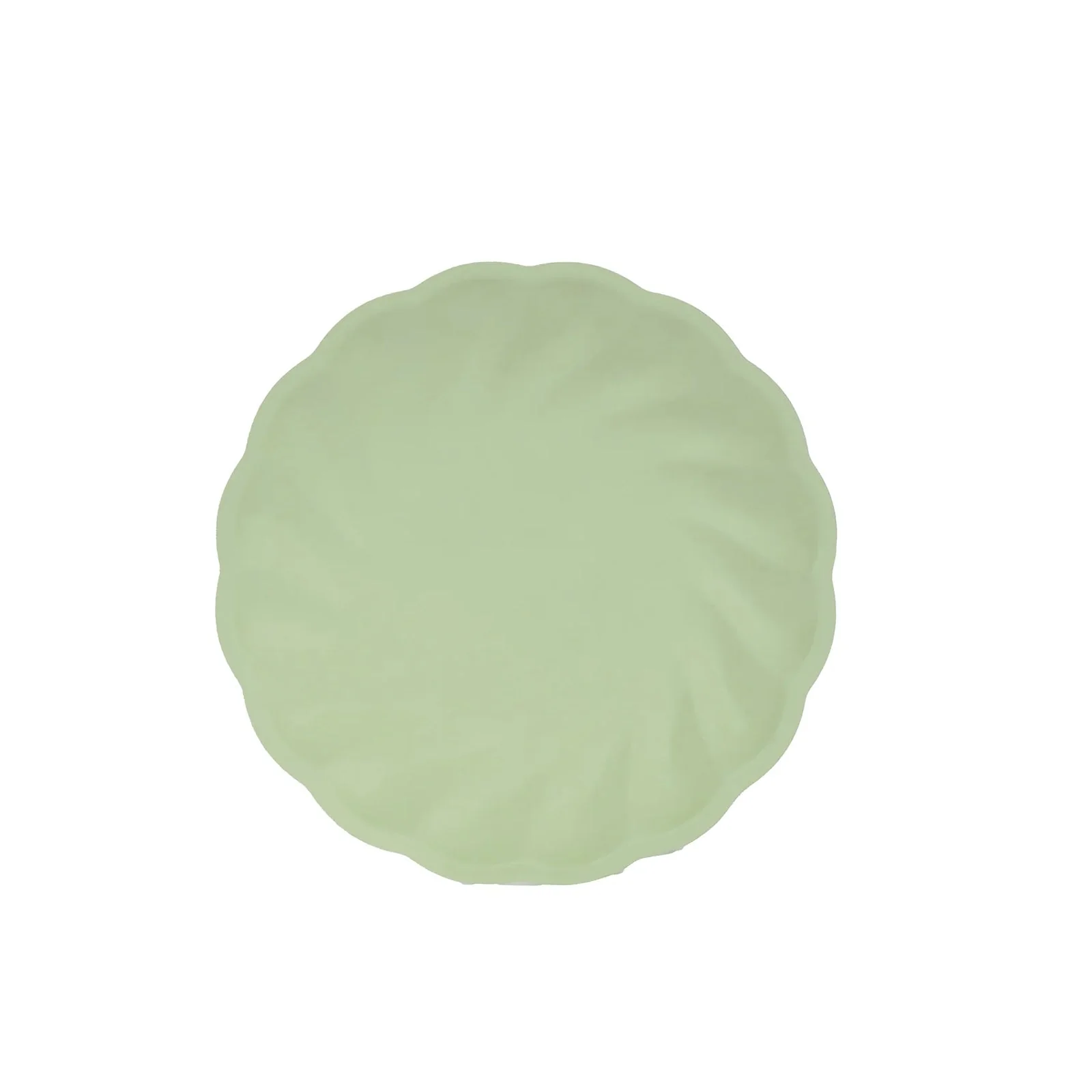 20 Pack Compostable Dessert Plates – 7" Sage Green Swirl Scalloped Pastel Color Salad Plates, Biodegradable Bamboo Tableware - Image 7