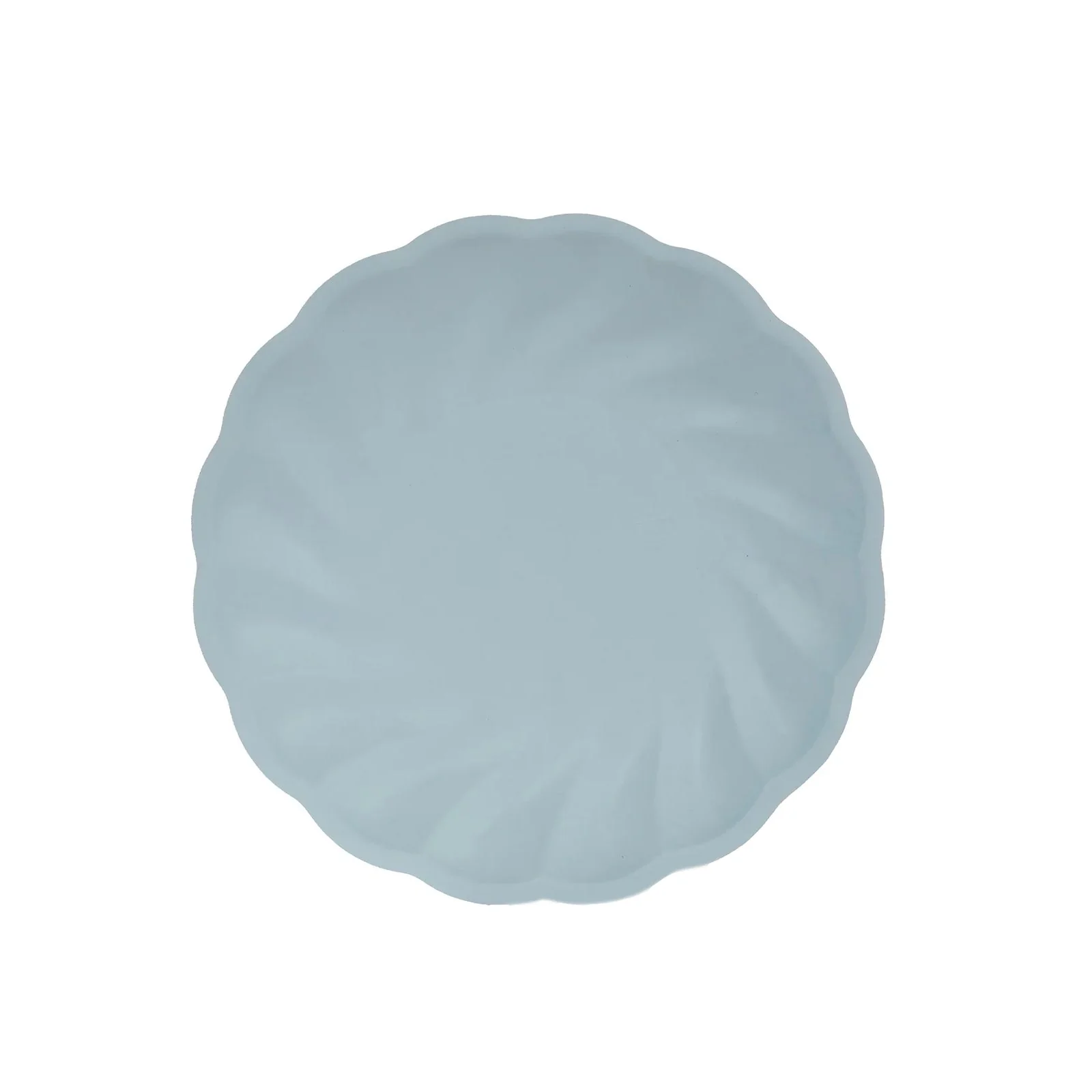 20 Pack Compostable Dinner Plates – 9" Light Blue Swirl Scalloped Pastel Color Party Plates, Biodegradable Bamboo Tableware - Image 6