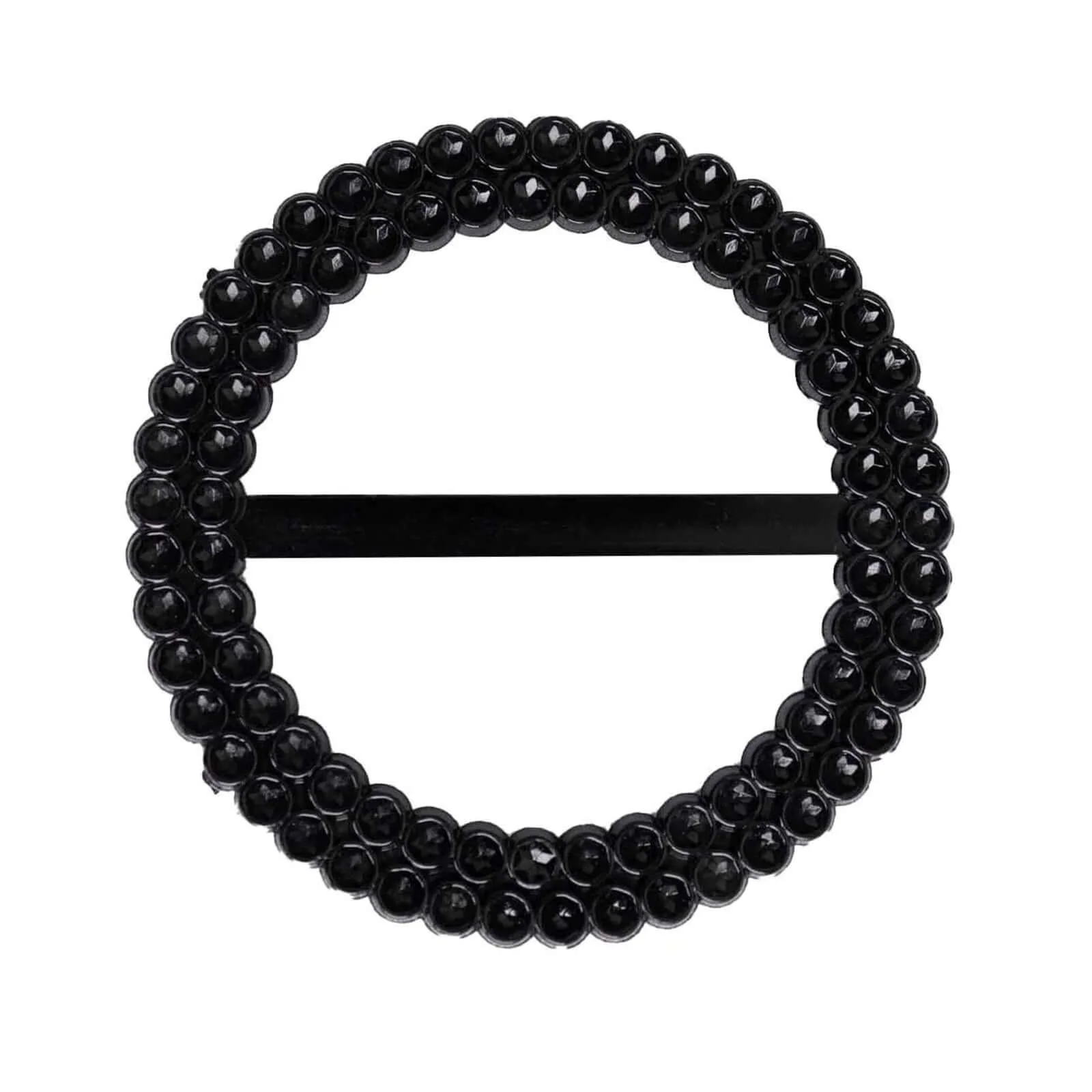 20 Pack Diamond Circle Chair Sash Band Buckle Pin 2.5" Black - Rhinestone Napkin Rings - Image 7