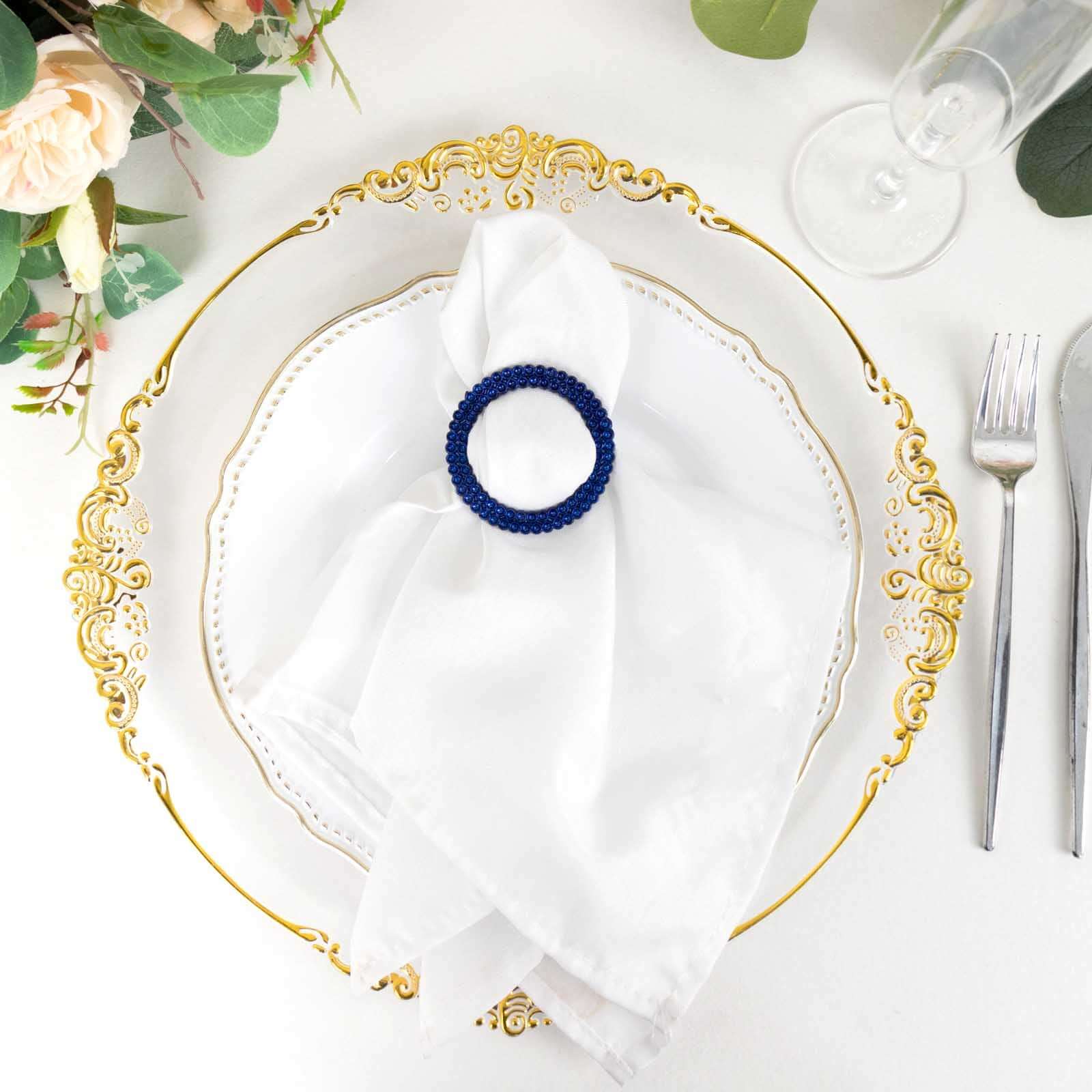 20 Pack Diamond Circle Chair Sash Band Buckle Pin 2.5" Royal Blue - Rhinestone Napkin Rings - Image 10