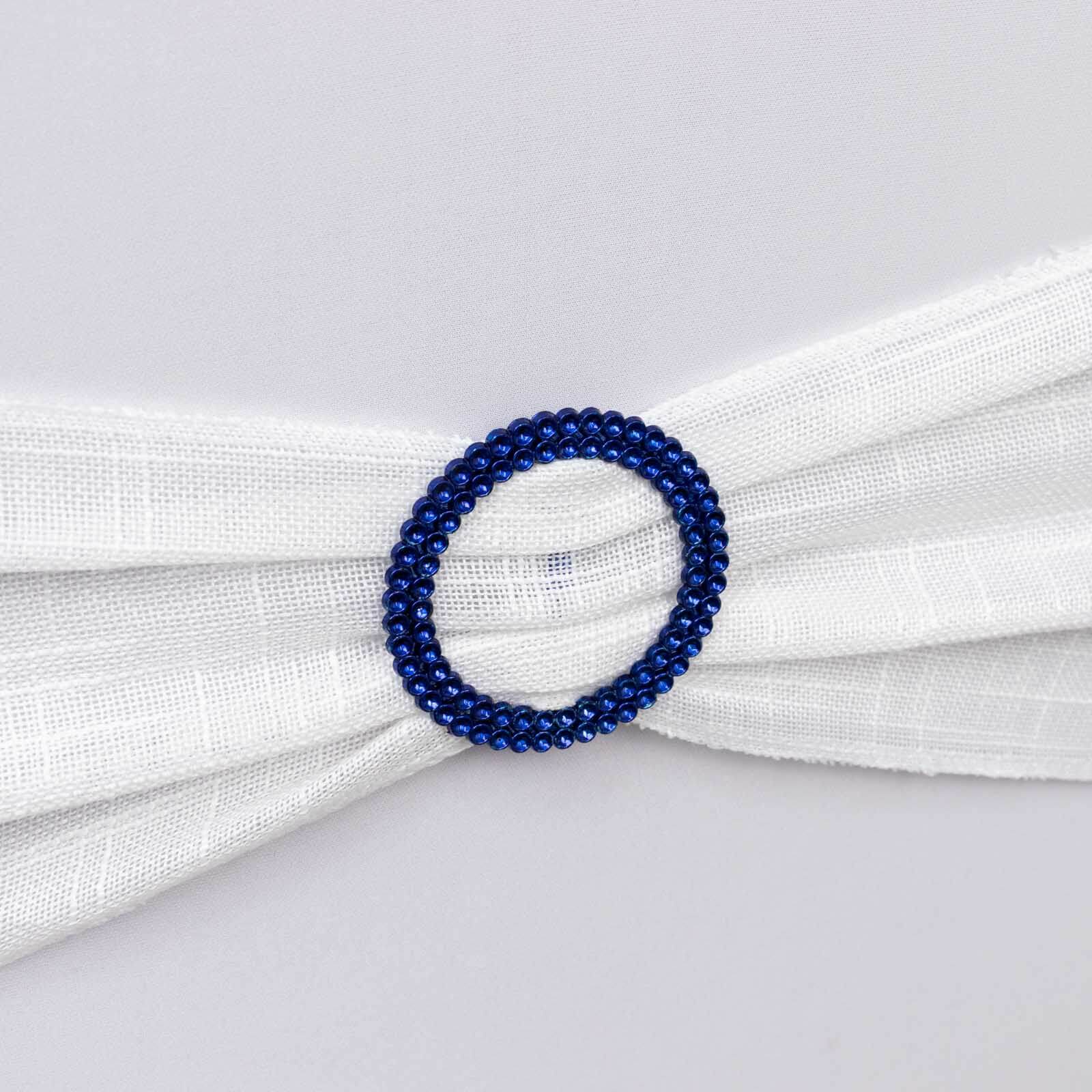 20 Pack Diamond Circle Chair Sash Band Buckle Pin 2.5" Royal Blue - Rhinestone Napkin Rings - Image 11