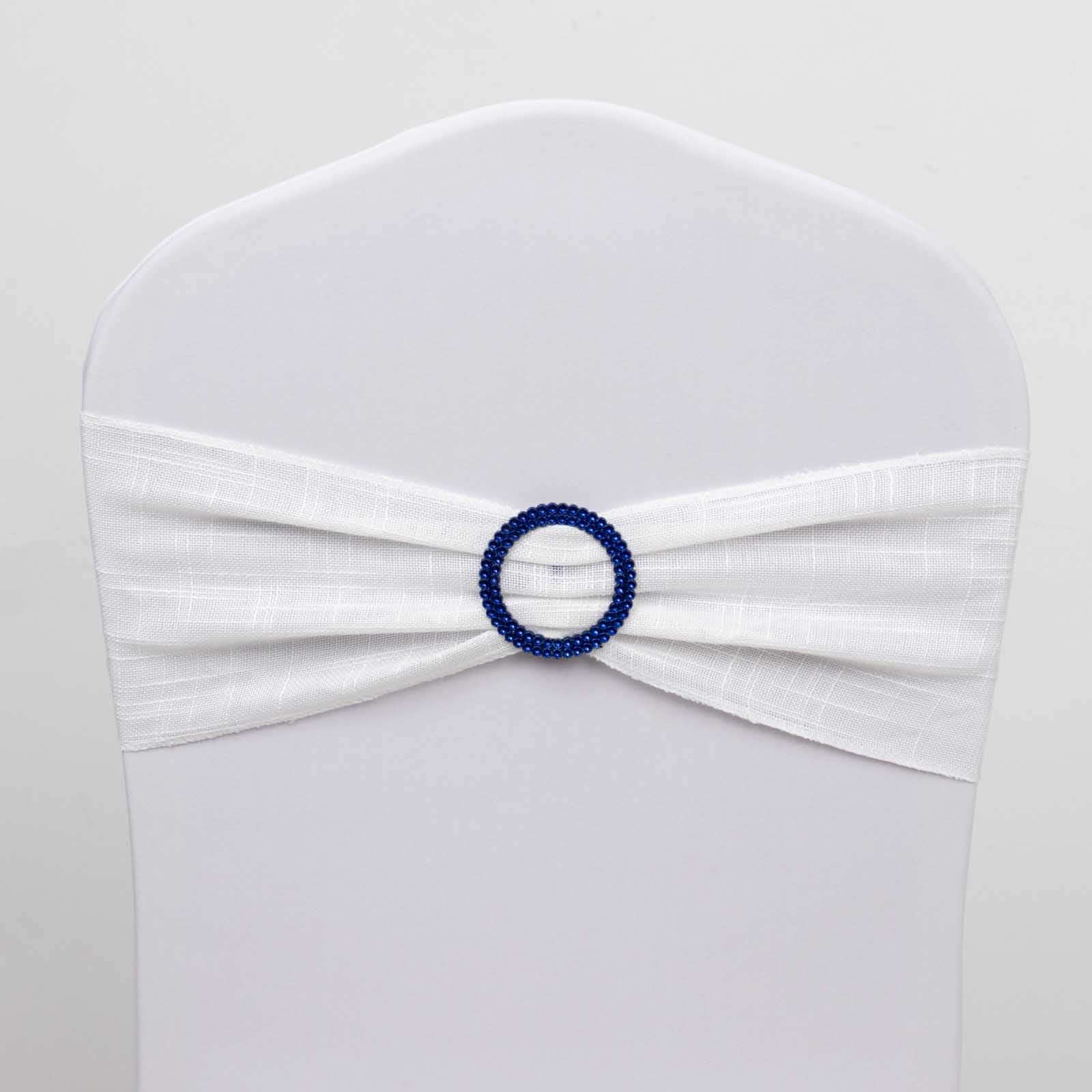 20 Pack Diamond Circle Chair Sash Band Buckle Pin 2.5" Royal Blue - Rhinestone Napkin Rings - Image 6