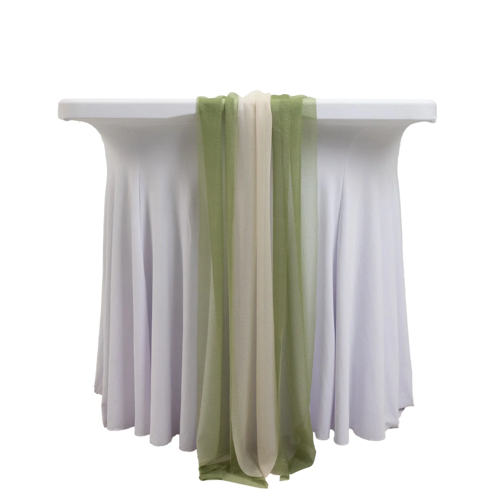 20-Pack Sheer Table Runners Dusty Sage Green Beige, 9ft Long Sheer Drapes Table Decor, Wrinkle-Free - Image 6