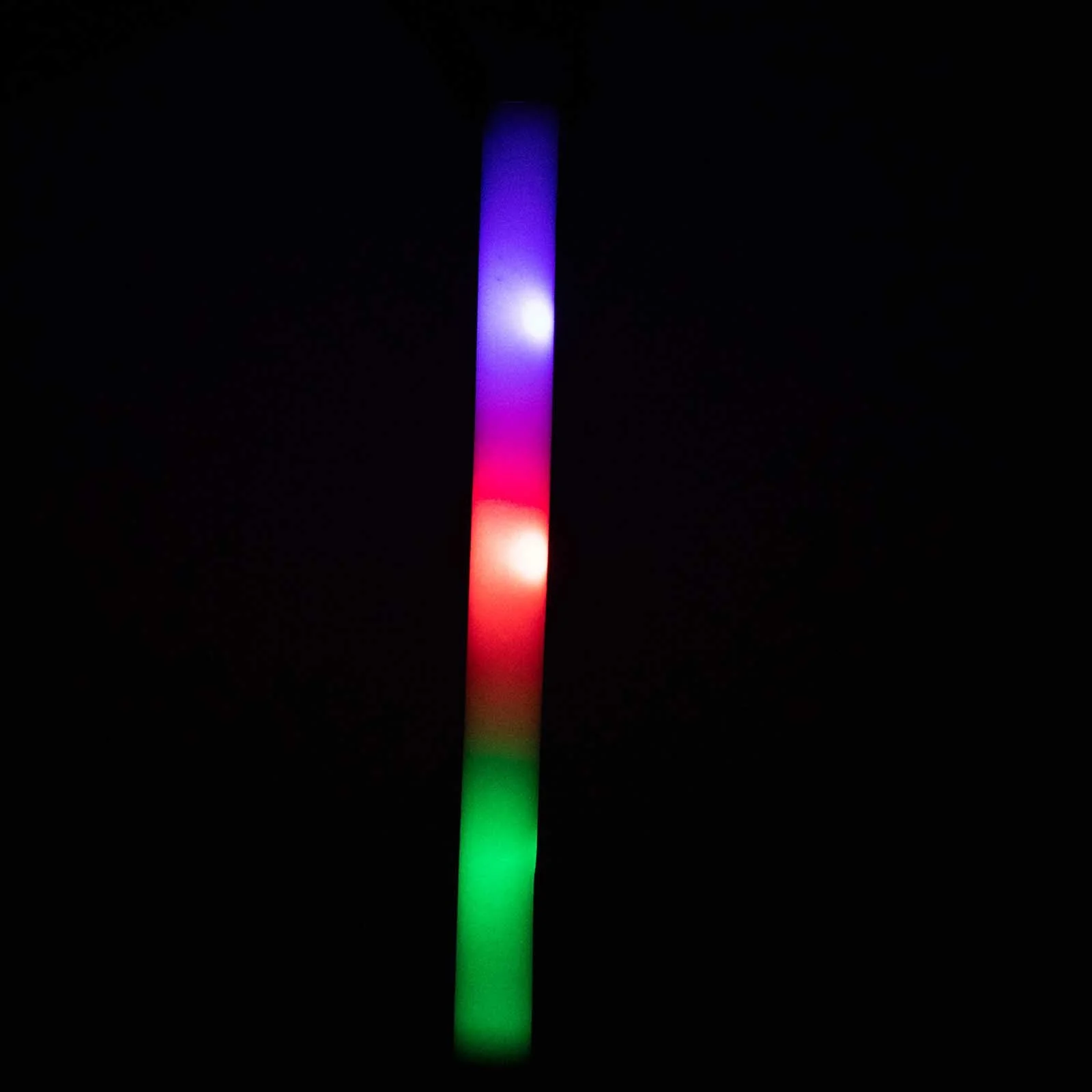 20 Pack Multicolor LED Foam Glow Sticks With 3 Flashing Modes, Reusable Battery Operated Light Sticks - 19" - Image 2