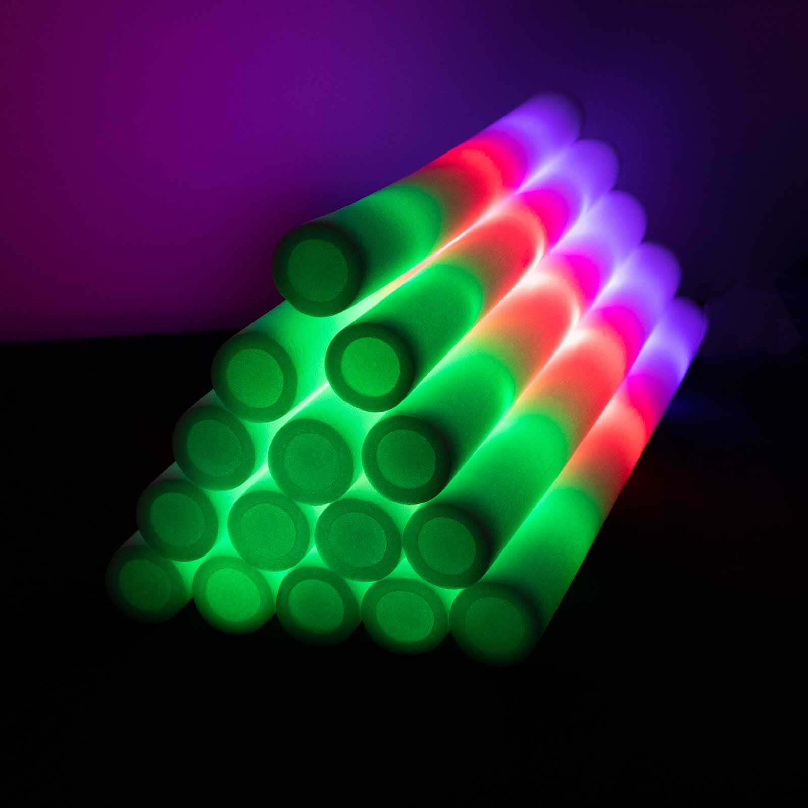 20 Pack Multicolor LED Foam Glow Sticks With 3 Flashing Modes, Reusable Battery Operated Light Sticks - 19" - Image 7
