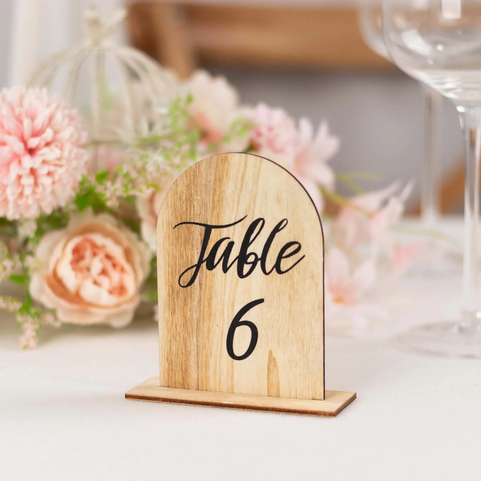 20-Pack Wooden Arch Table Numbers 4.5", 1-20 Natural Rustic Table Number Placecard - Perfect for Wedding and Event Tables - Image 6