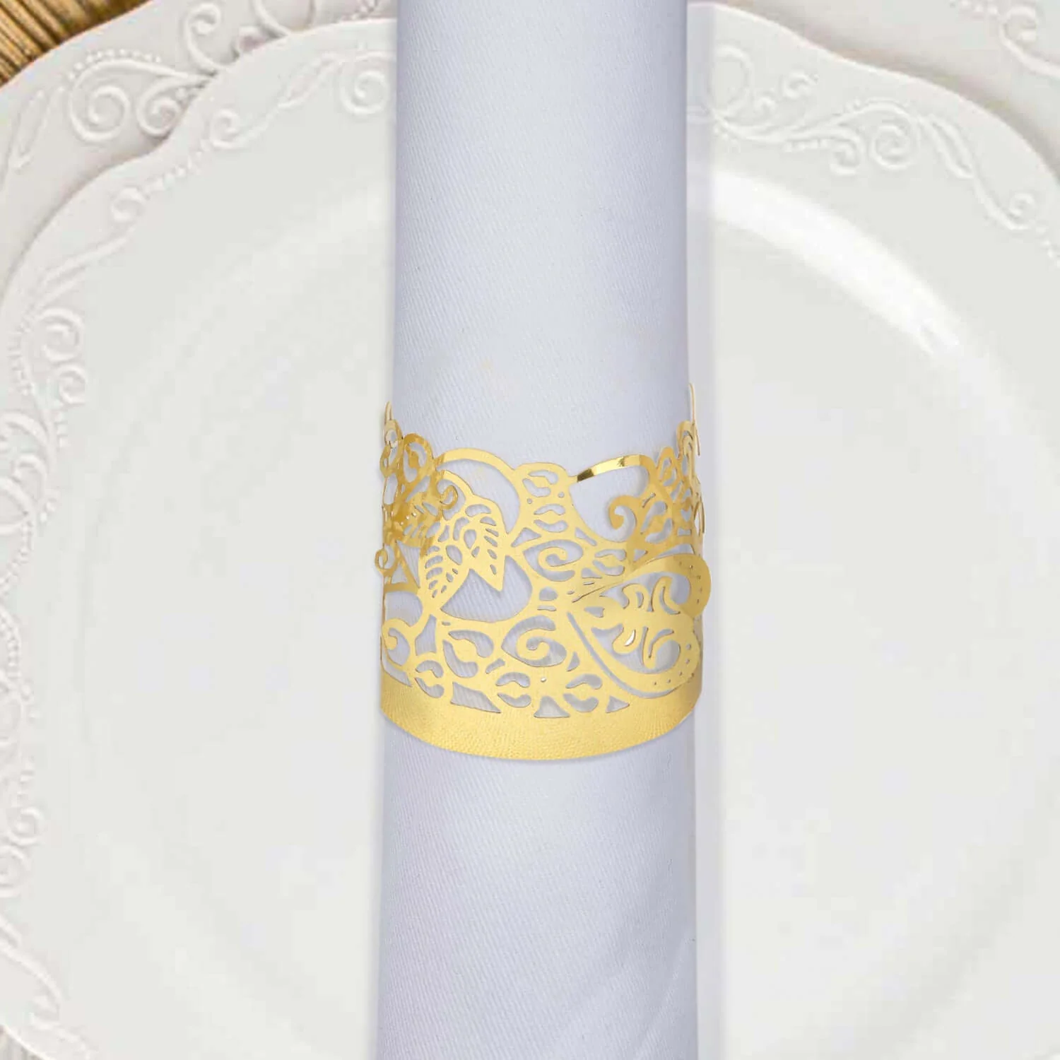 20-Pack Paper Candle Holder Wraps Gold Foil Floral Lace Design - Votive Tealight Decorative Wraps - Image 6