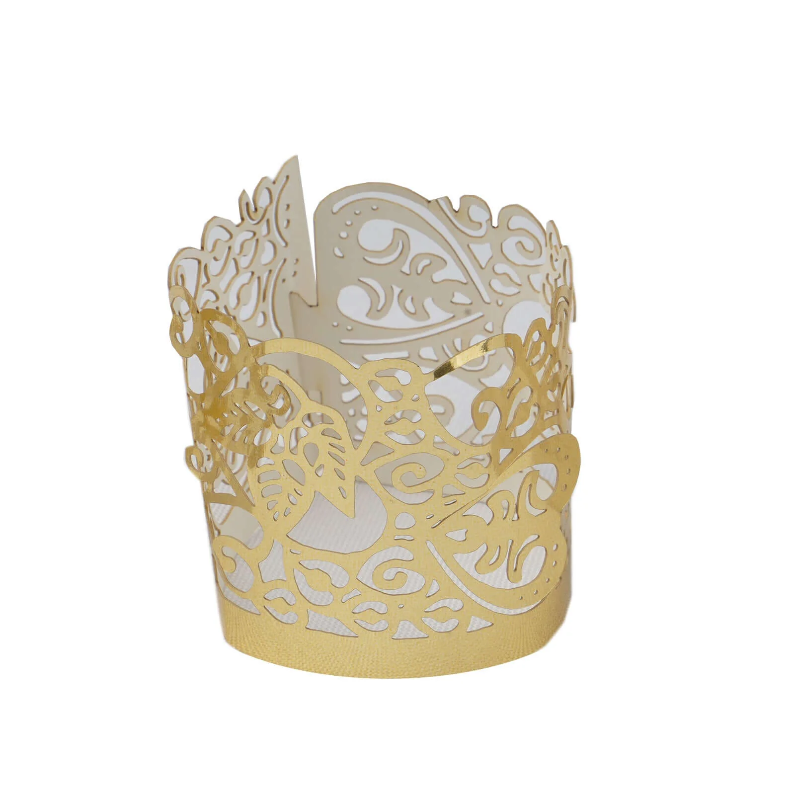 20-Pack Paper Candle Holder Wraps Gold Foil Floral Lace Design - Votive Tealight Decorative Wraps - Image 8