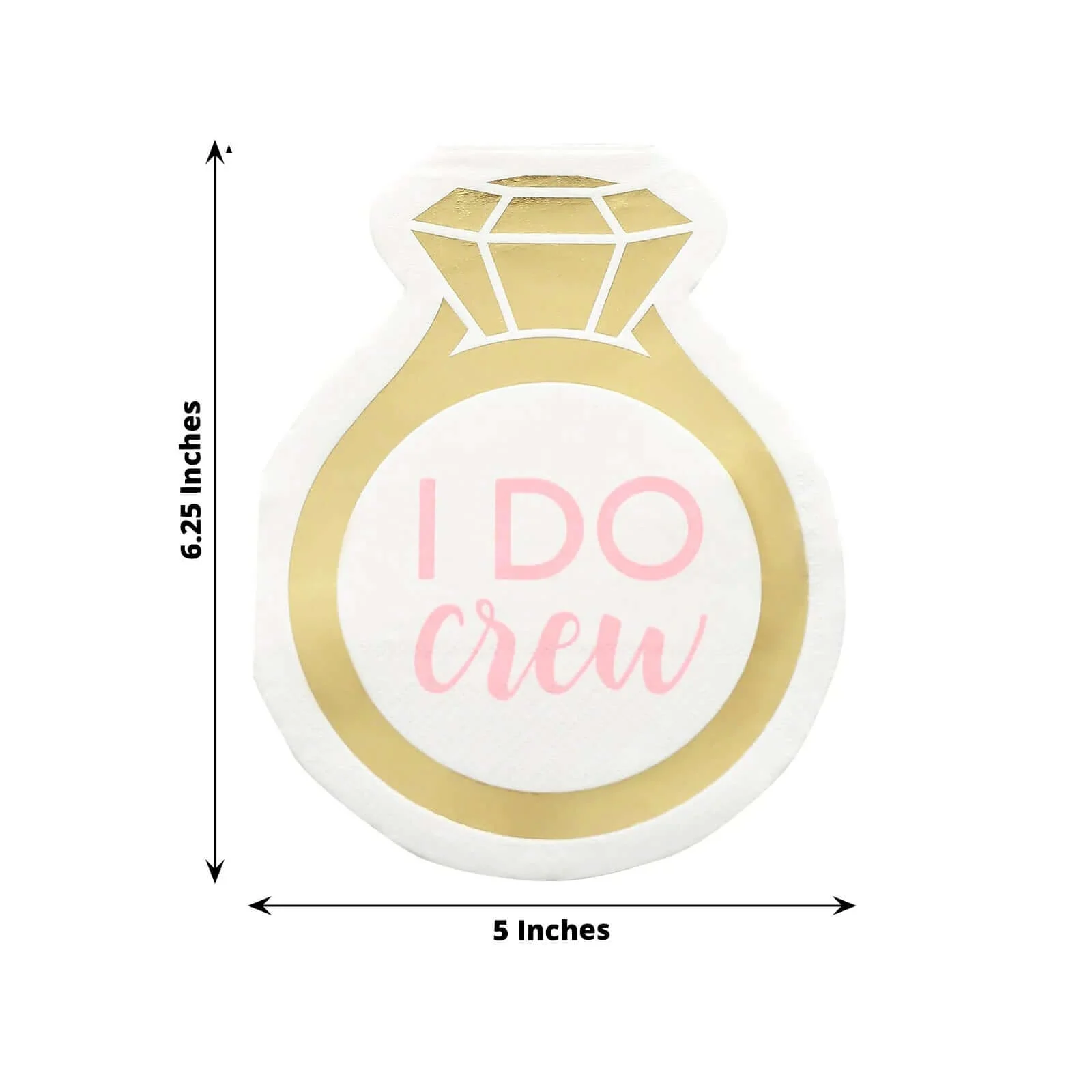 20-Pack Paper Cocktail Napkins 12"x10" Ring Design - Disposable Beverage Napkins for Engagement Parties - Image 3