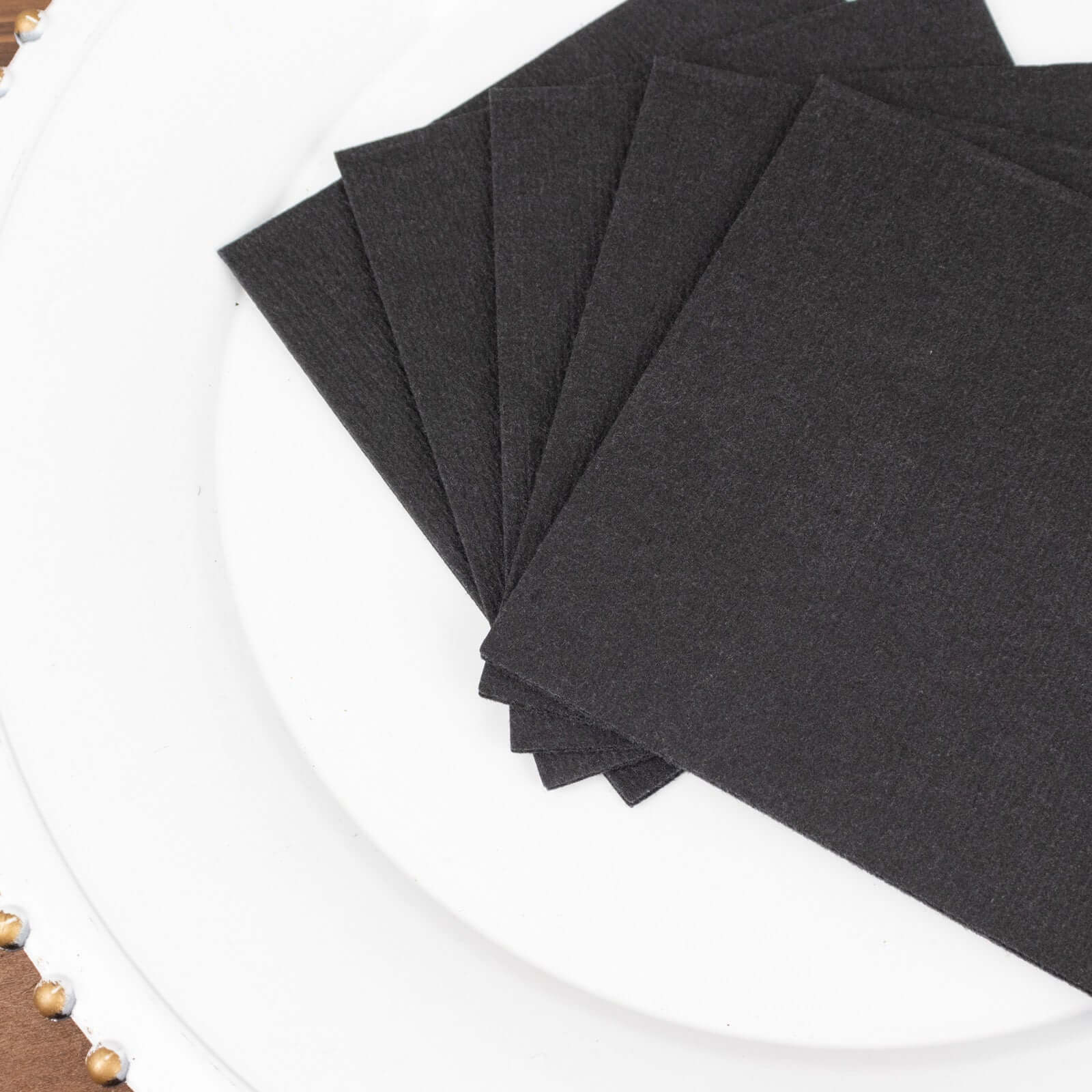 20 Pack Linen-Like Paper Napkins 5"x5" Black - Soft Single-Use Airlaid Cocktail Napkins - Image 12
