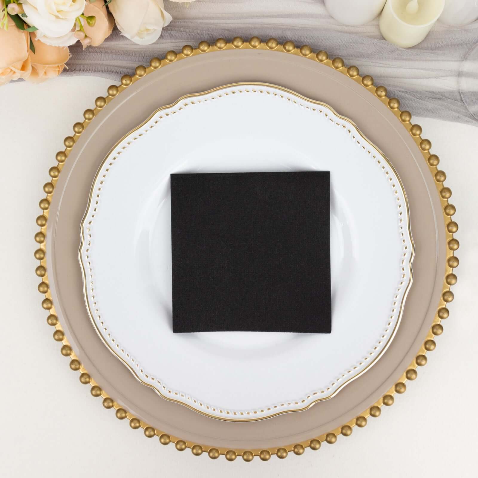 20 Pack Linen-Like Paper Napkins 5"x5" Black - Soft Single-Use Airlaid Cocktail Napkins - Image 14