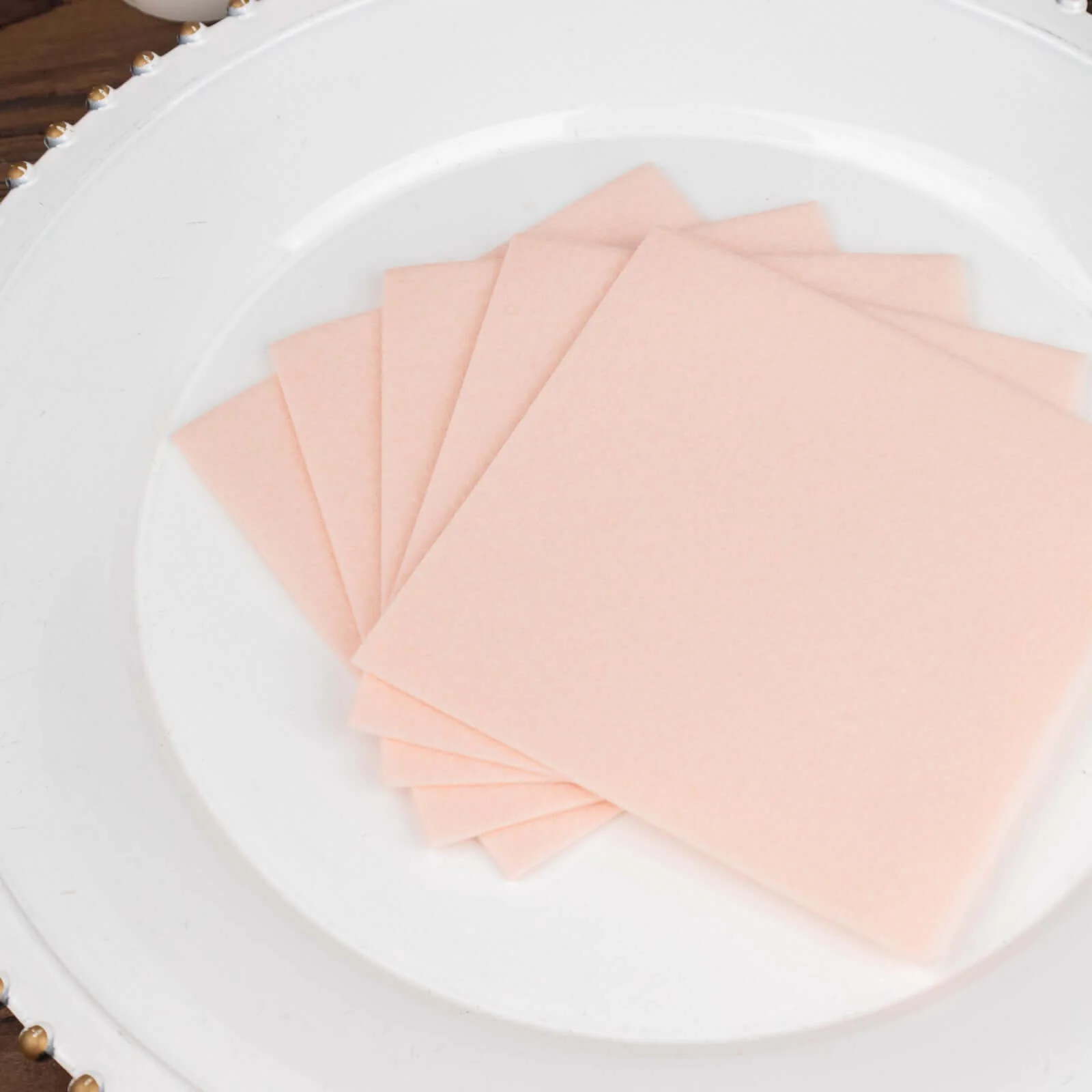 20 Pack Linen-Like Paper Napkins 5"x5" Blush - Soft Single-Use Airlaid Cocktail Napkins - Image 12