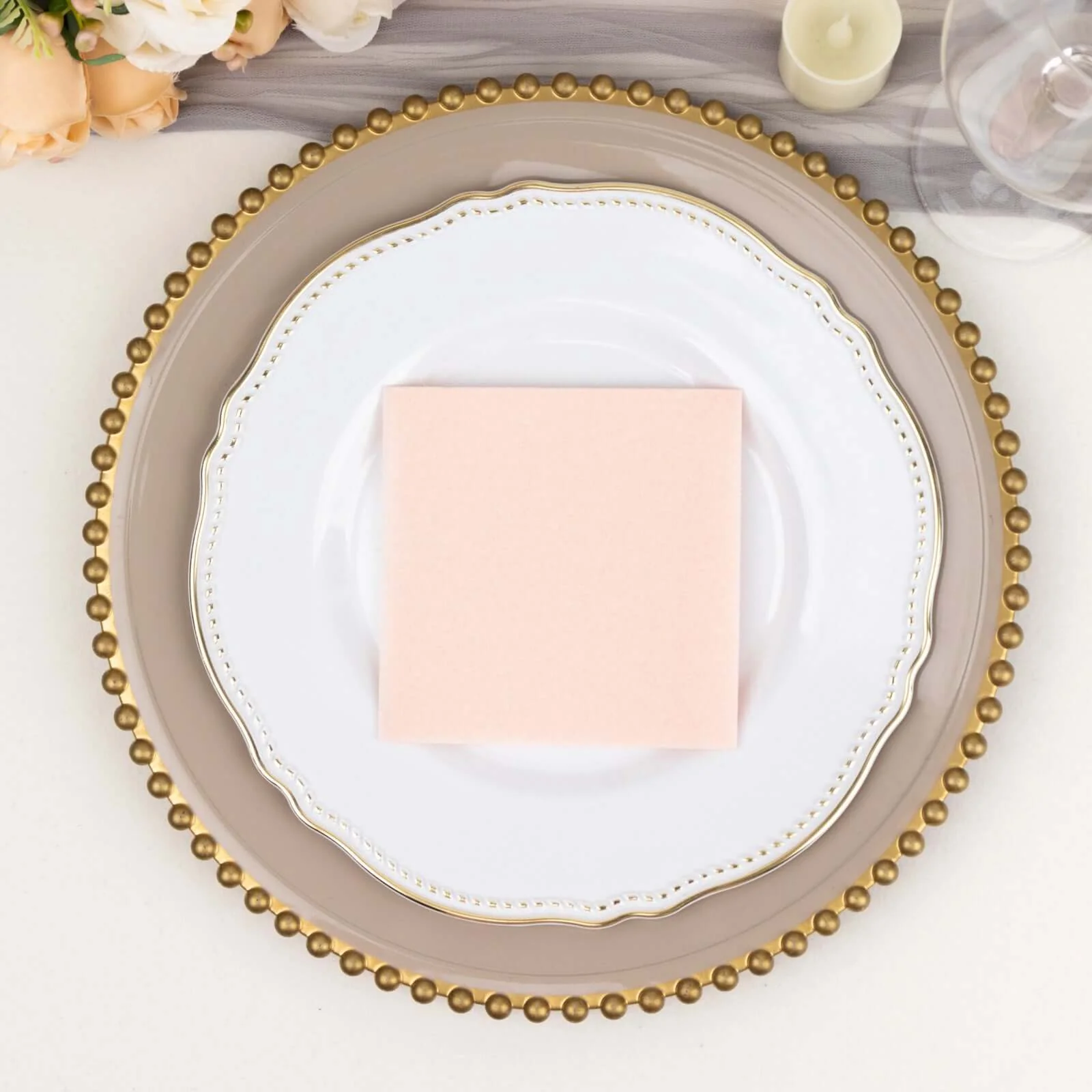 20 Pack Linen-Like Paper Napkins 5"x5" Blush - Soft Single-Use Airlaid Cocktail Napkins - Image 14