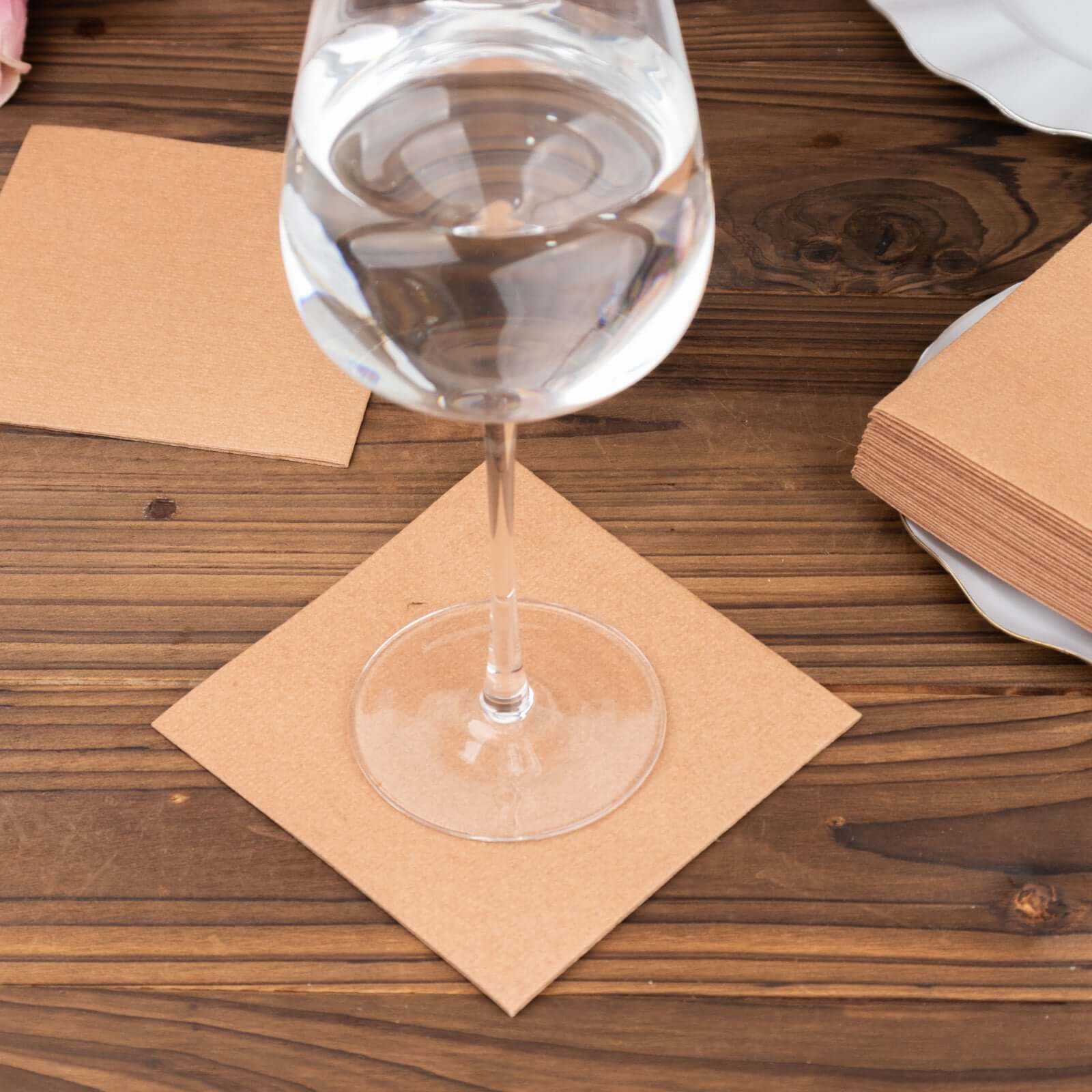 20 Pack Linen-Like Paper Napkins 5"x5" Terracotta (Rust) - Soft Single-Use Airlaid Cocktail Napkins - Image 2