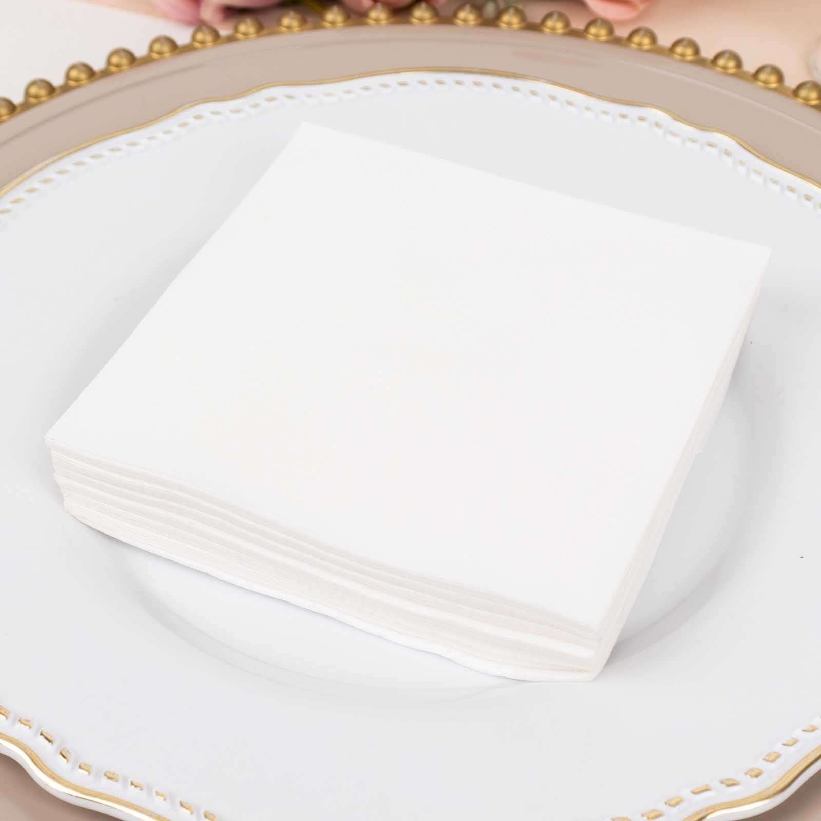 20 Pack Linen-Like Paper Napkins 5"x5" White - Soft Single-Use Airlaid Cocktail Napkins - Image 6