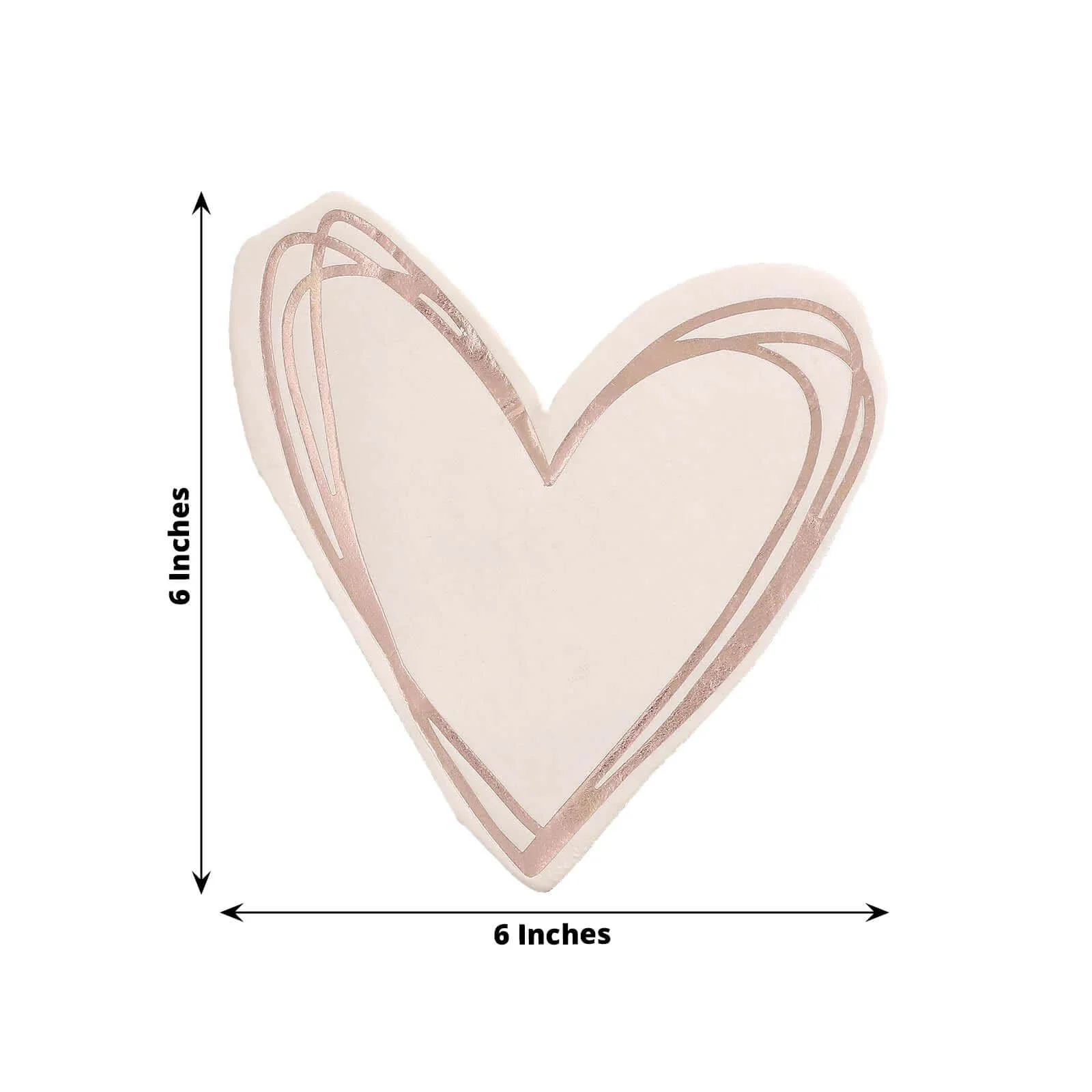 20-Pack Paper Cocktail Napkins Rose Gold Heart Shaped - Disposable Beverage Napkins for Parties - Image 3