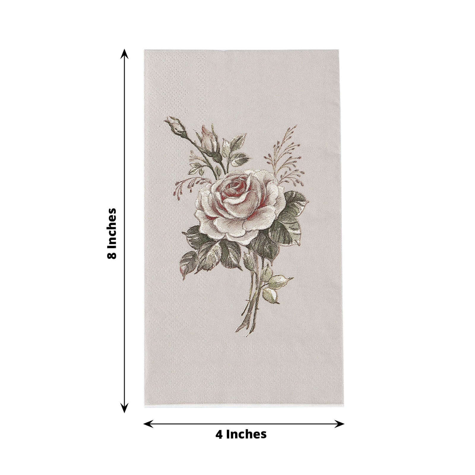 20-Pack Paper Dinner Napkins 2 Ply Pink/Ivory with Vintage Rose Print - Soft Disposable Garden Party Style Napkins - Image 3