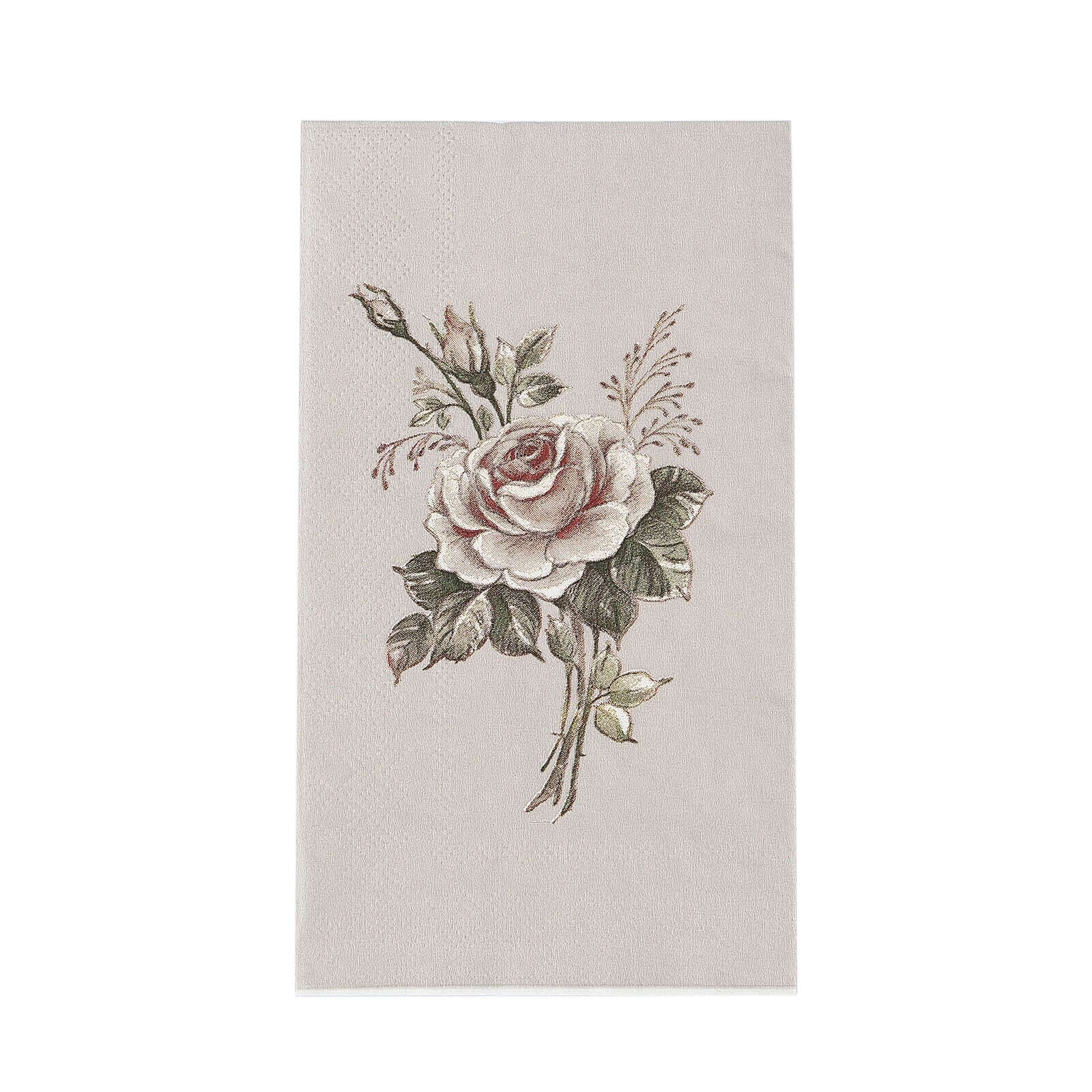 20-Pack Paper Dinner Napkins 2 Ply Pink/Ivory with Vintage Rose Print - Soft Disposable Garden Party Style Napkins - Image 7