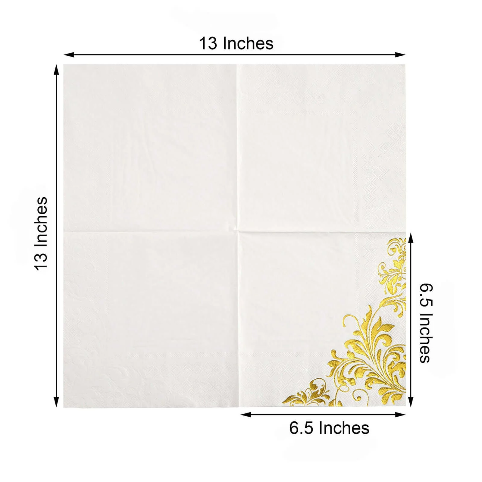 20-Pack Paper Dinner Napkins 3 Ply Metallic Gold with Floral Design - Disposable Wedding Cocktail Napkins - Image 3