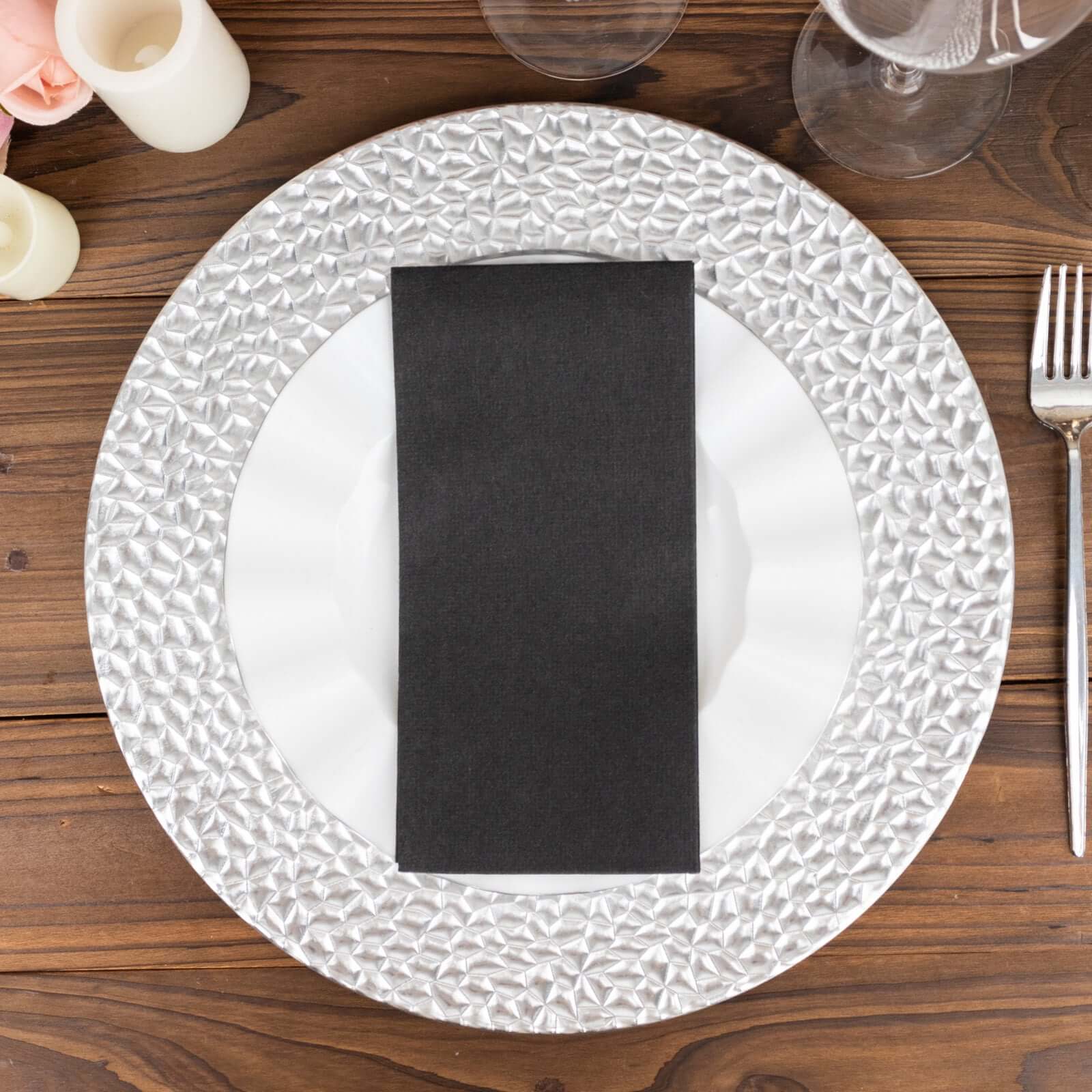 20 Pack Linen-Like Paper Napkins 8.5"x4" Black - Soft & Hygienic Airlaid Towels - Image 7