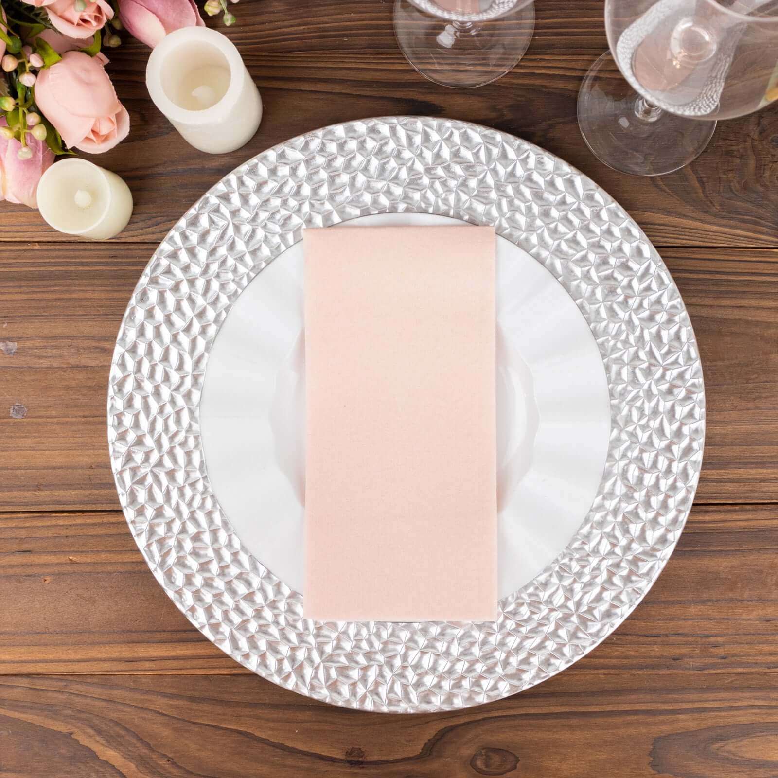 20 Pack Linen-Like Paper Napkins 8.5"x4" Blush - Soft & Hygienic Airlaid Towels - Image 7