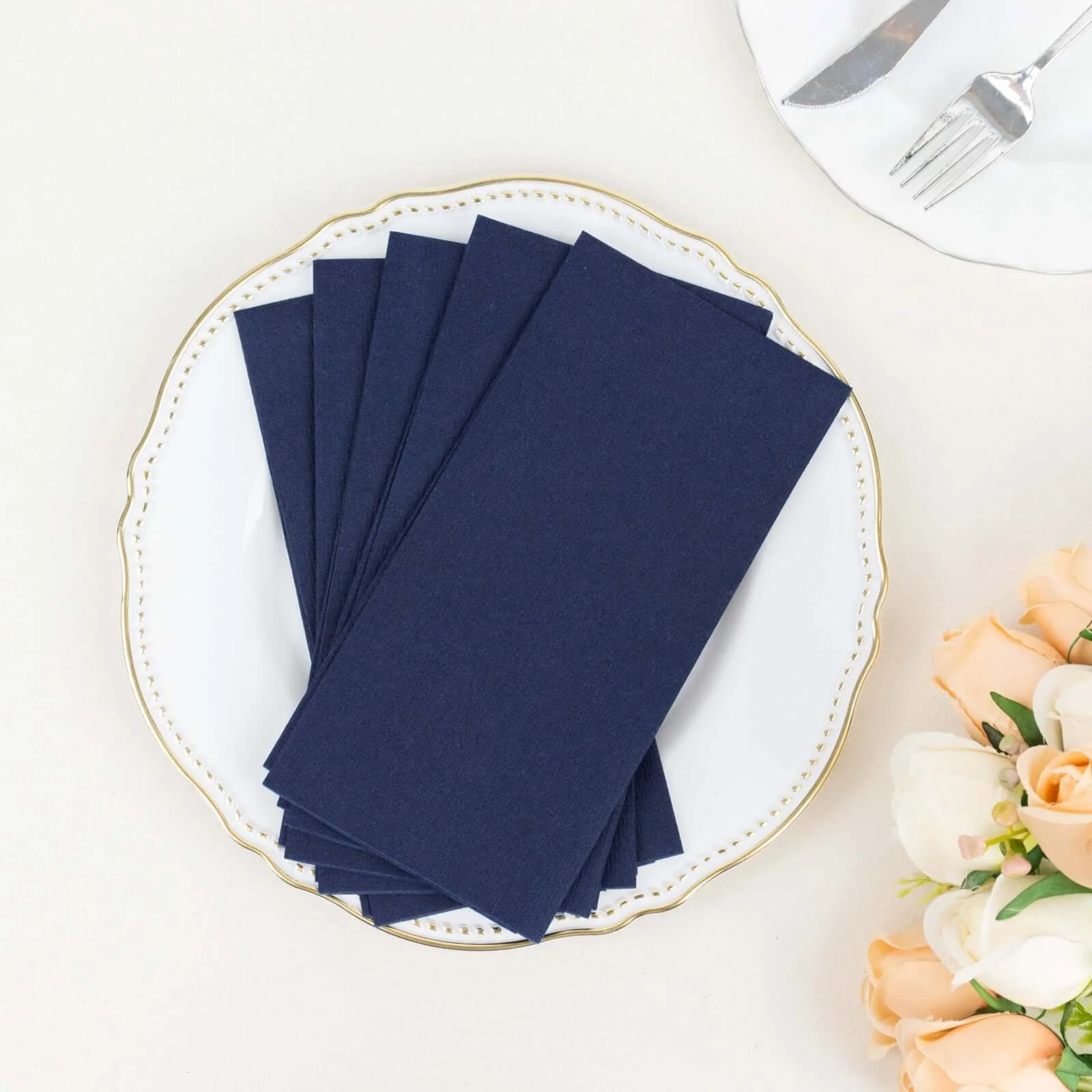 20 Pack Linen-Like Paper Napkins 8.5"x4" Navy Blue - Soft & Hygienic Airlaid Towels - Image 7