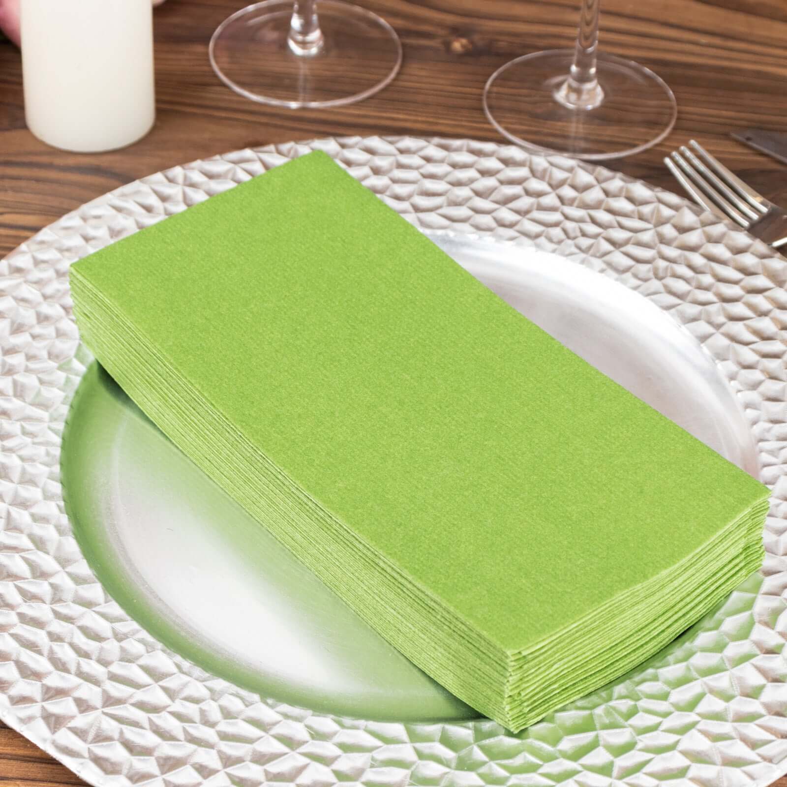 20 Pack Linen-Like Paper Napkins 8.5"x4" Olive Green - Soft & Hygienic Airlaid Towels - Image 16