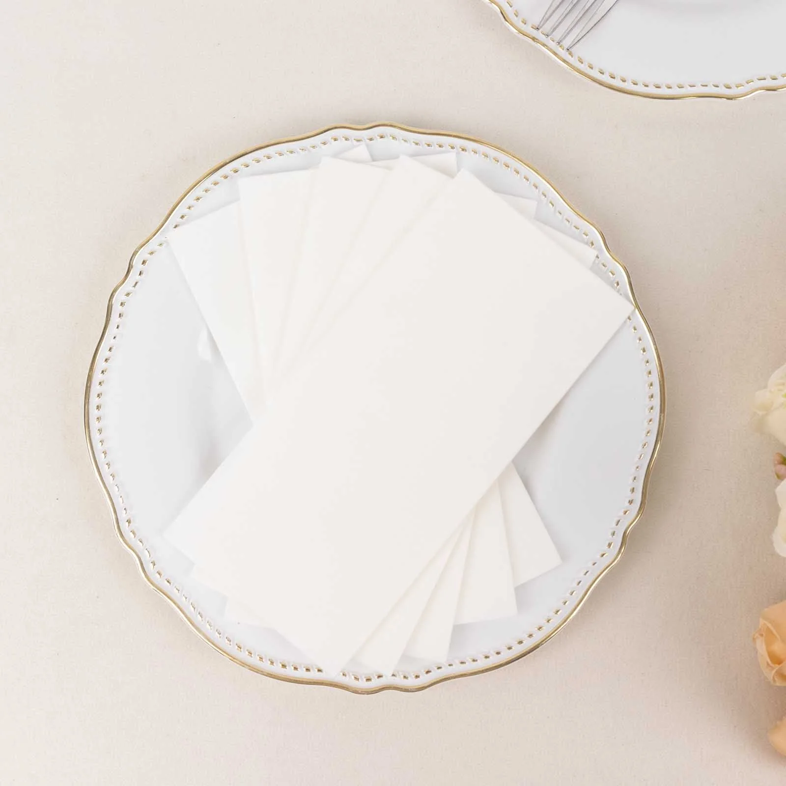 20 Pack Linen-Like Paper Napkins 8.5"x4" White - Soft Hygienic Airlaid Guest Towels for Formal & Casual Dining - Image 2