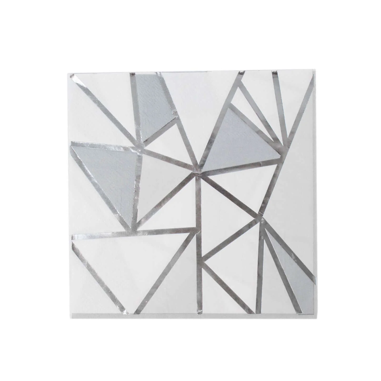20-Pack Paper Party Napkins 2 Ply with Geometric Silver Foil Print 6.5"x6.5" - Soft Disposable Cocktail Napkins for Weddings - Image 7