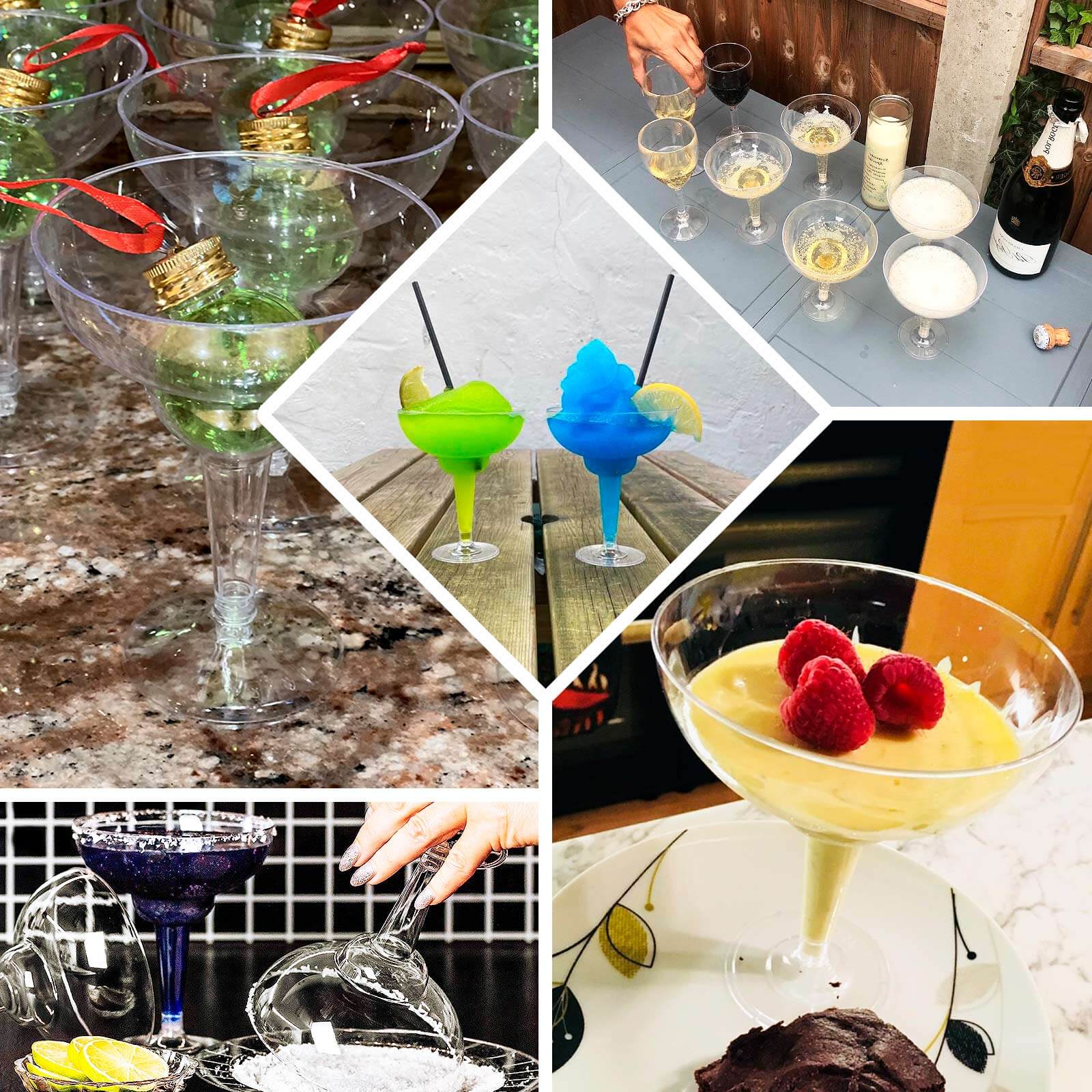 20-Pack Plastic Margarita Glasses 10oz Clear - Disposable Cocktail Cups for Frozen Drinks - Image 5