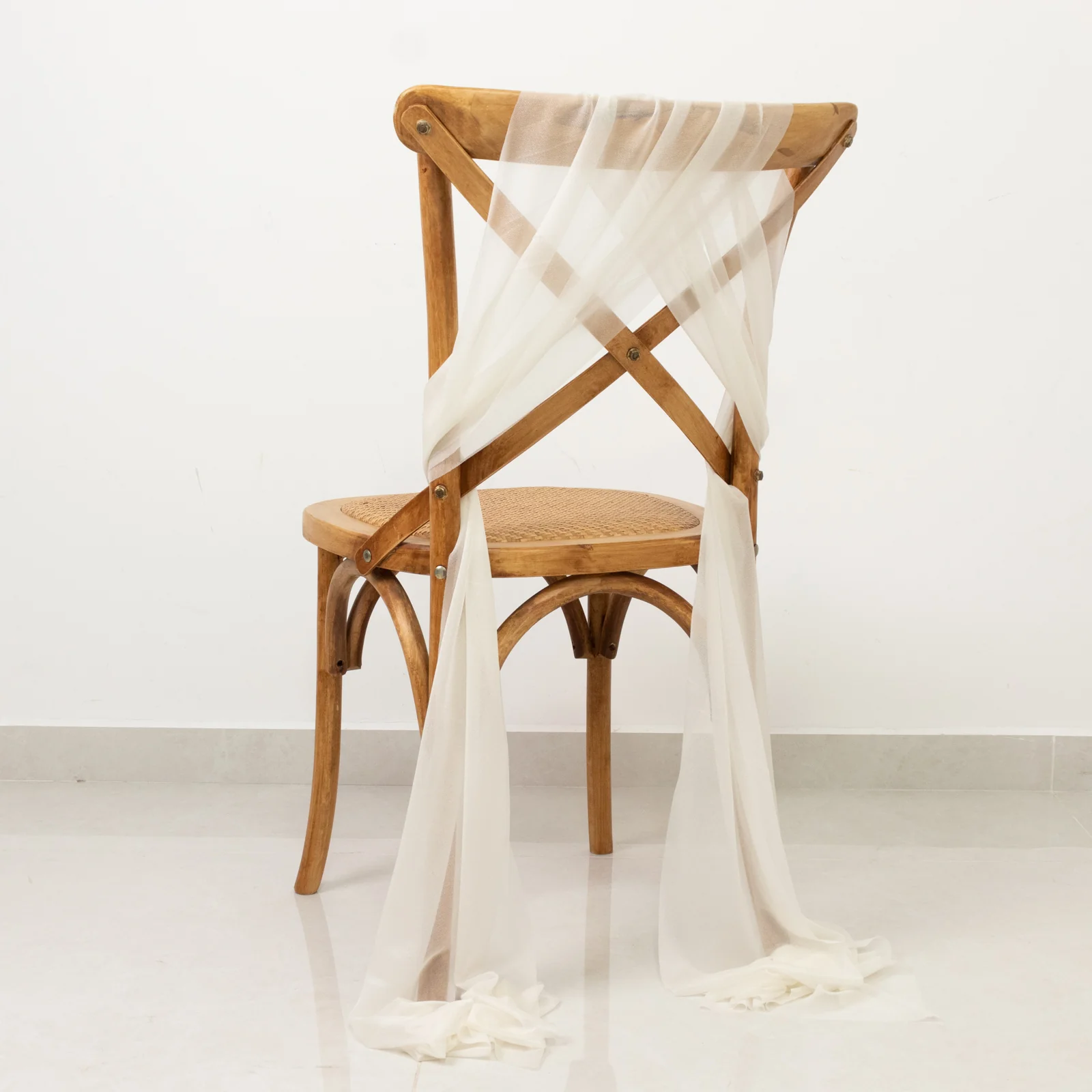20-Pack Sheer Chair Sash in Ivory, 9ft Long Shimmer Sheer Drape Chair Decor Set, Wrinkle-Free - Image 6