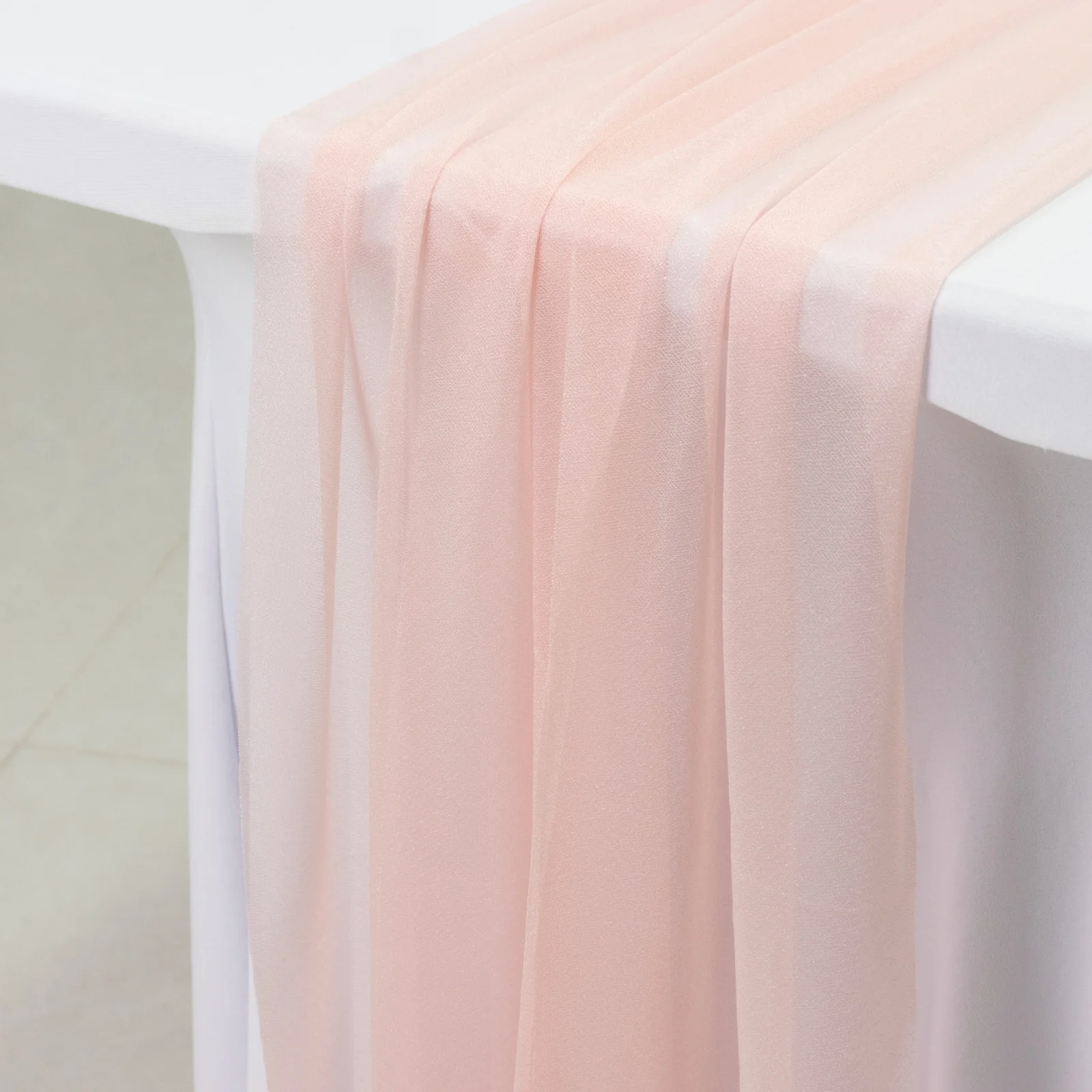 20-Pack Sheer Table Runners Blush, 9ft Long Sheer Drapes Table Decor, Wrinkle-Free - Image 4