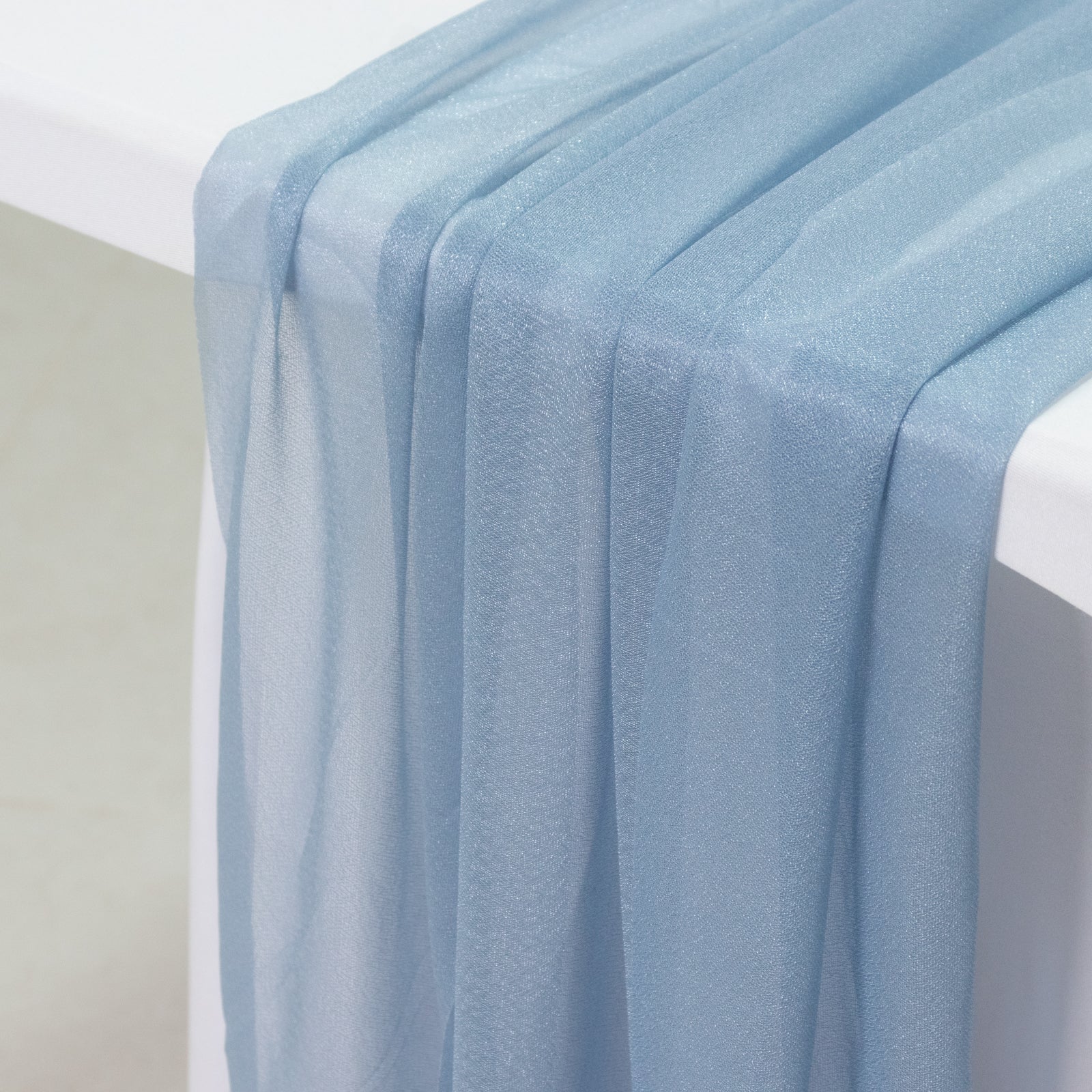 20-Pack Sheer Table Runners Dusty Blue, 9ft Long Sheer Drapes Table Decor, Wrinkle-Free - Image 4