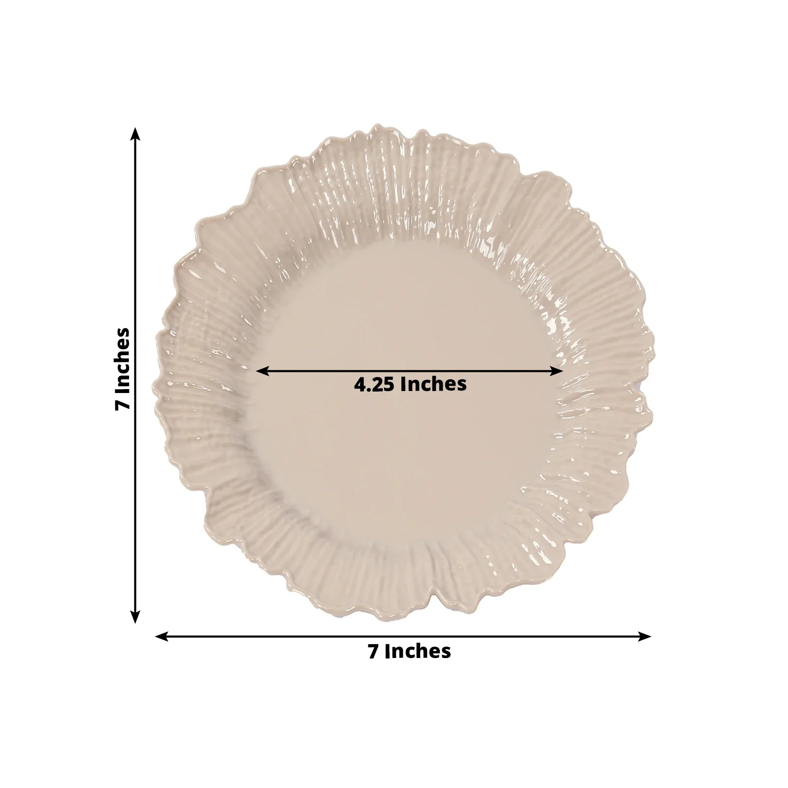 20-Pack Taupe Reef Design Plastic Plates – 7" Dessert & Appetizer Party Plates – Elegant Disposable Tableware - Image 2