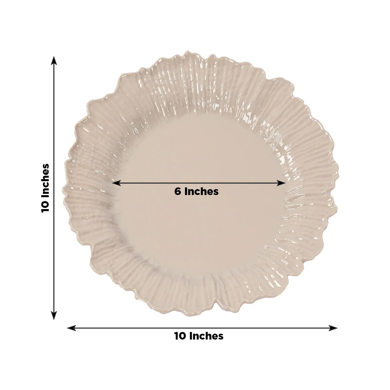 20-Pack Taupe Reef Design Plastic Plates – 10" Dinner Party Plates – Elegant Disposable Tableware - Image 5