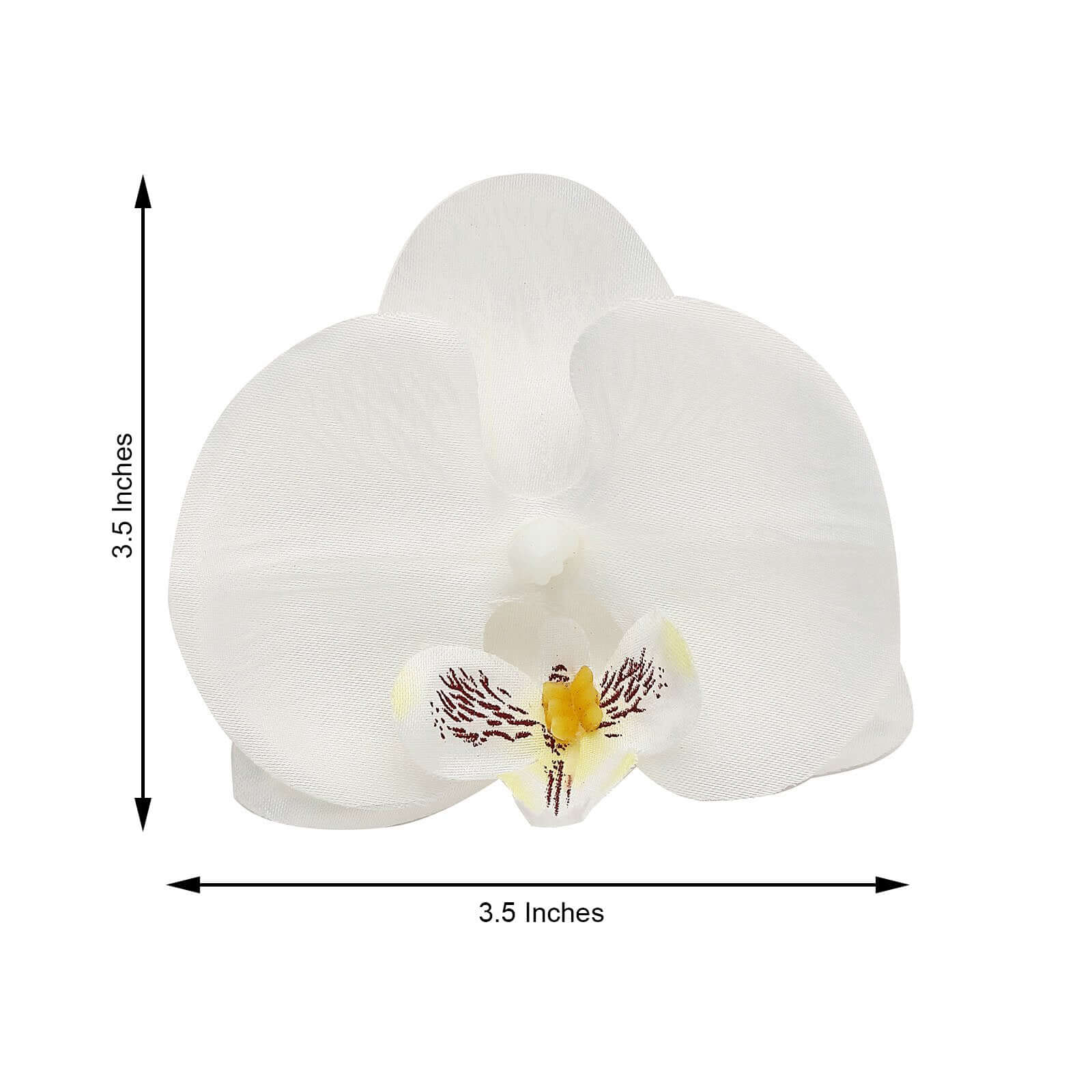 20 Silk Artificial Orchids Flower Heads 4" White - Realistic Floral Accents for DIY Crafts Bouquets Event & Home Decor - Image 3