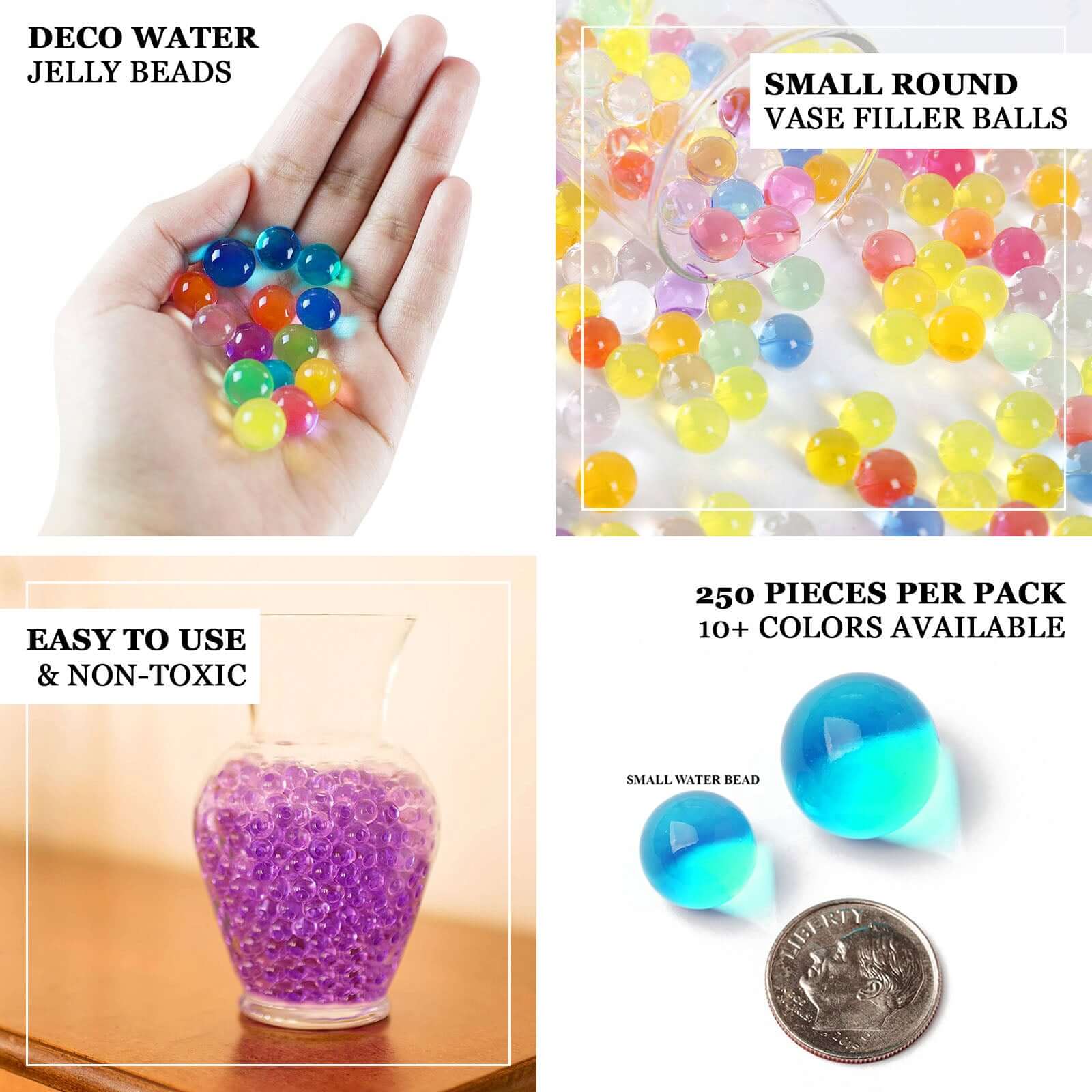 200-250 Pcs Water Gel Beads Vase Filler Apple Green - Small Nontoxic Jelly Balls - Image 3