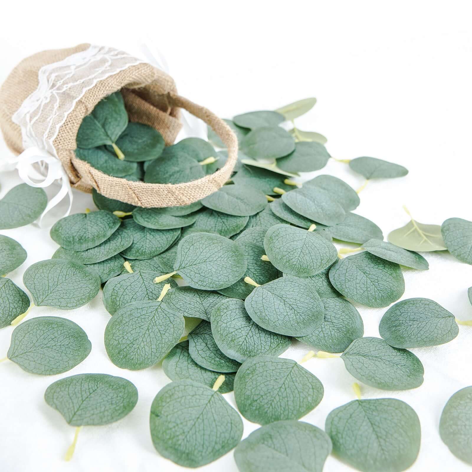 200 Pcs Artificial Eucalyptus Leaves Decor Frosted Green - Realistic Faux Greenery Petals for Table Scatter DIY Crafts & Event Styling - Image 2