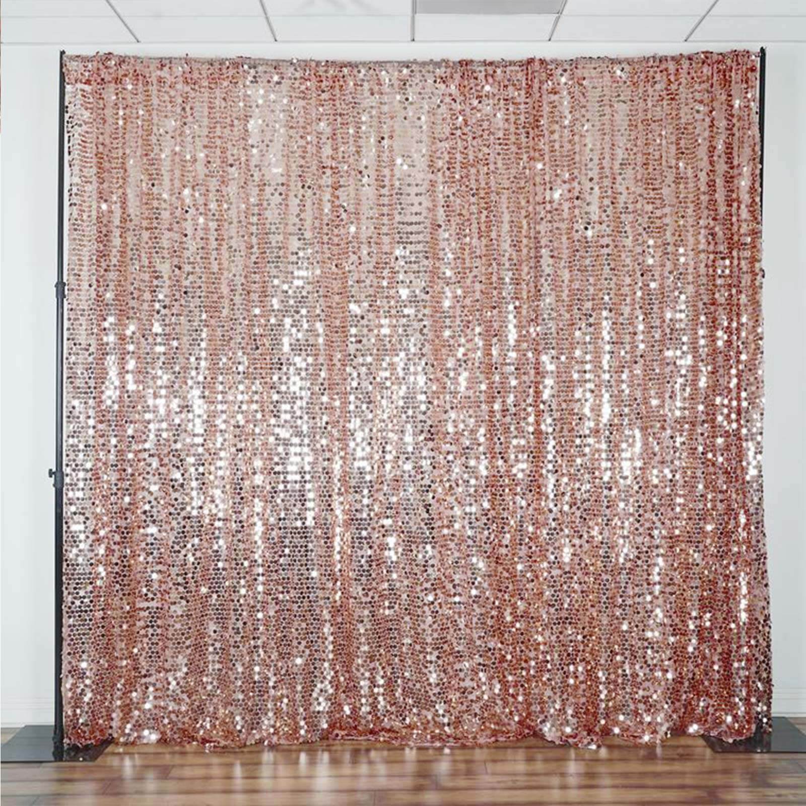 Blush Big Payette Sequin Divider Backdrop Curtain, Event Background Drapery Panel - 20ftx10ft