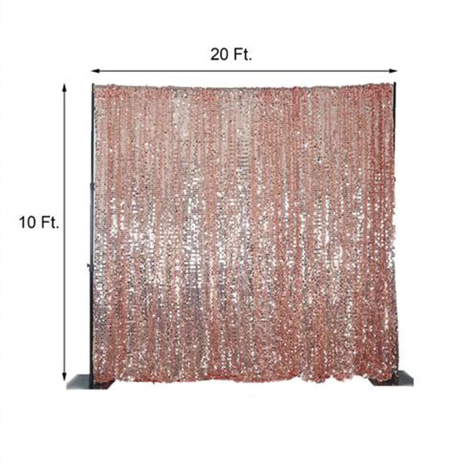 Blush Big Payette Sequin Divider Backdrop Curtain, Event Background Drapery Panel - 20ftx10ft - Image 3