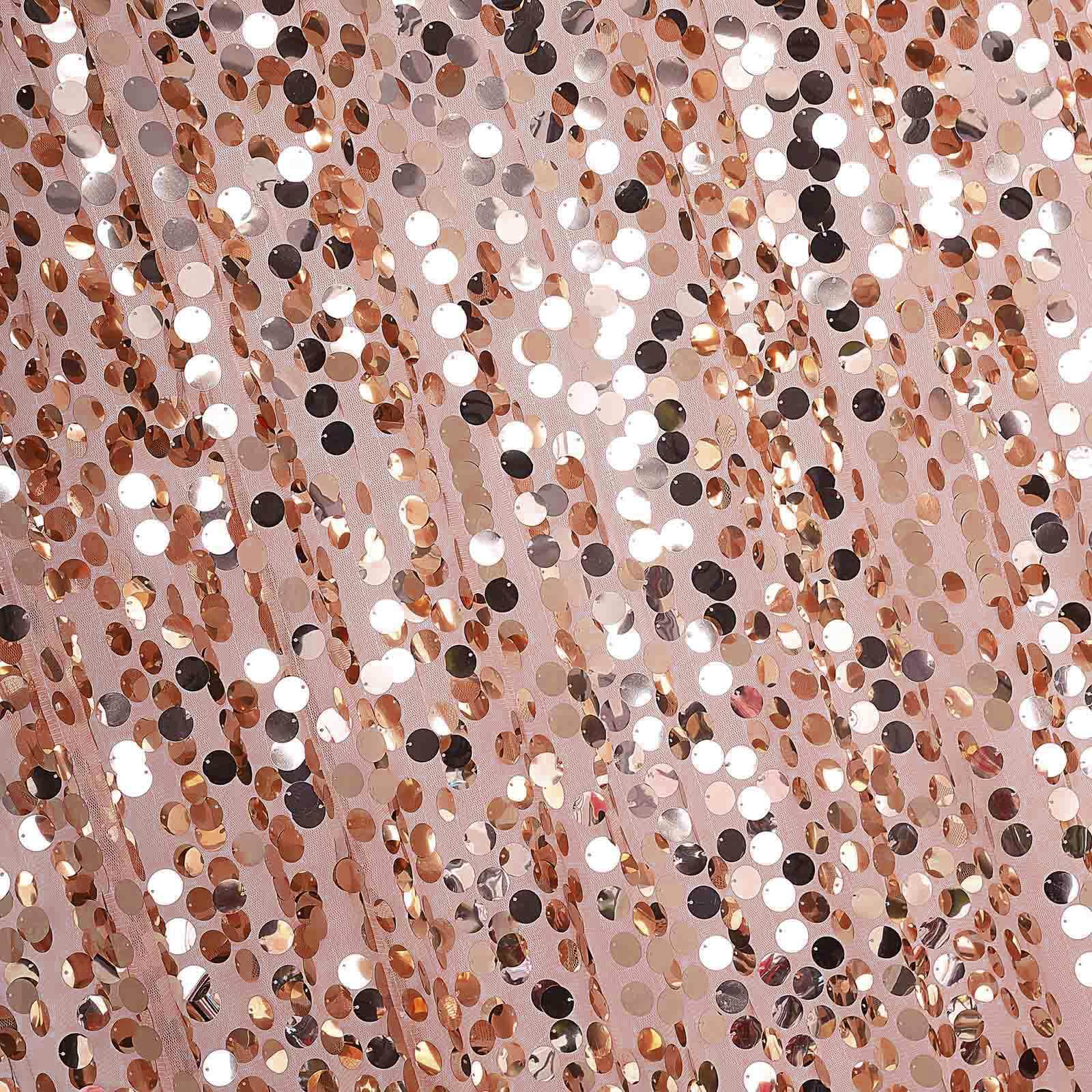 Blush Big Payette Sequin Divider Backdrop Curtain, Event Background Drapery Panel - 20ftx10ft - Image 8