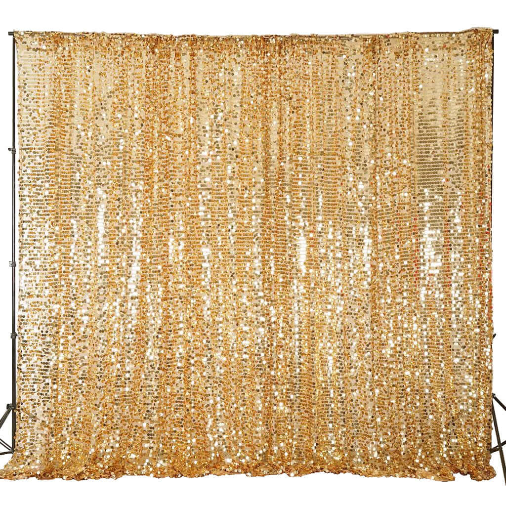 Gold Big Payette Sequin Divider Backdrop Curtain, Event Background Drapery Panel - 20ftx10ft