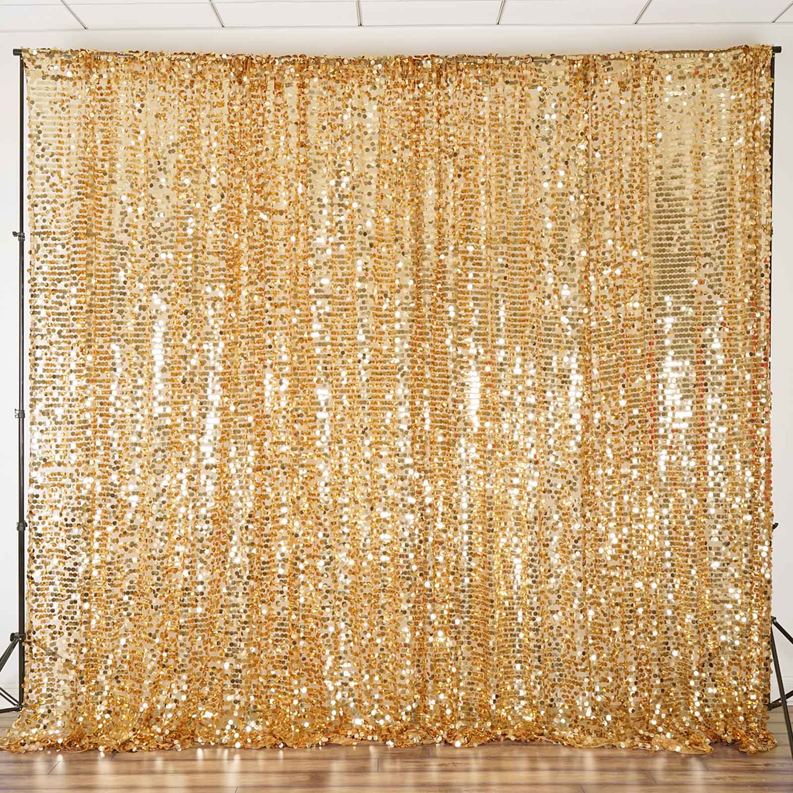 Gold Big Payette Sequin Divider Backdrop Curtain, Event Background Drapery Panel - 20ftx10ft - Image 2