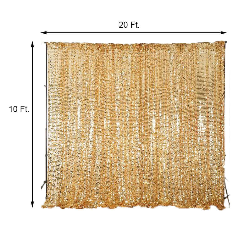 Gold Big Payette Sequin Divider Backdrop Curtain, Event Background Drapery Panel - 20ftx10ft - Image 3